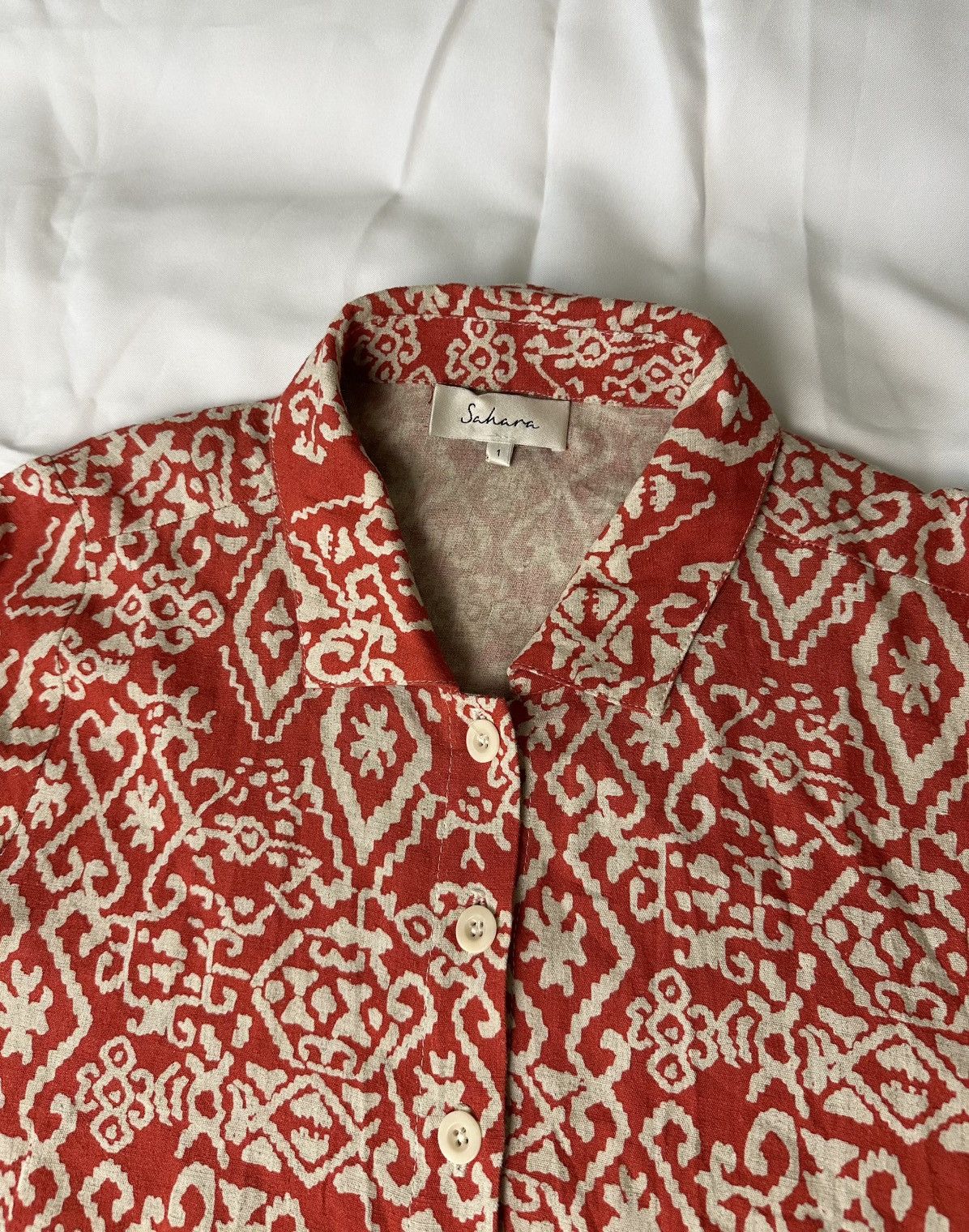 Sahara Club Vintage Sahara Linen Blouse Shirt Dress Size 1 Made In UK Size M / US 6-8 / IT 42-44 - 5 Thumbnail