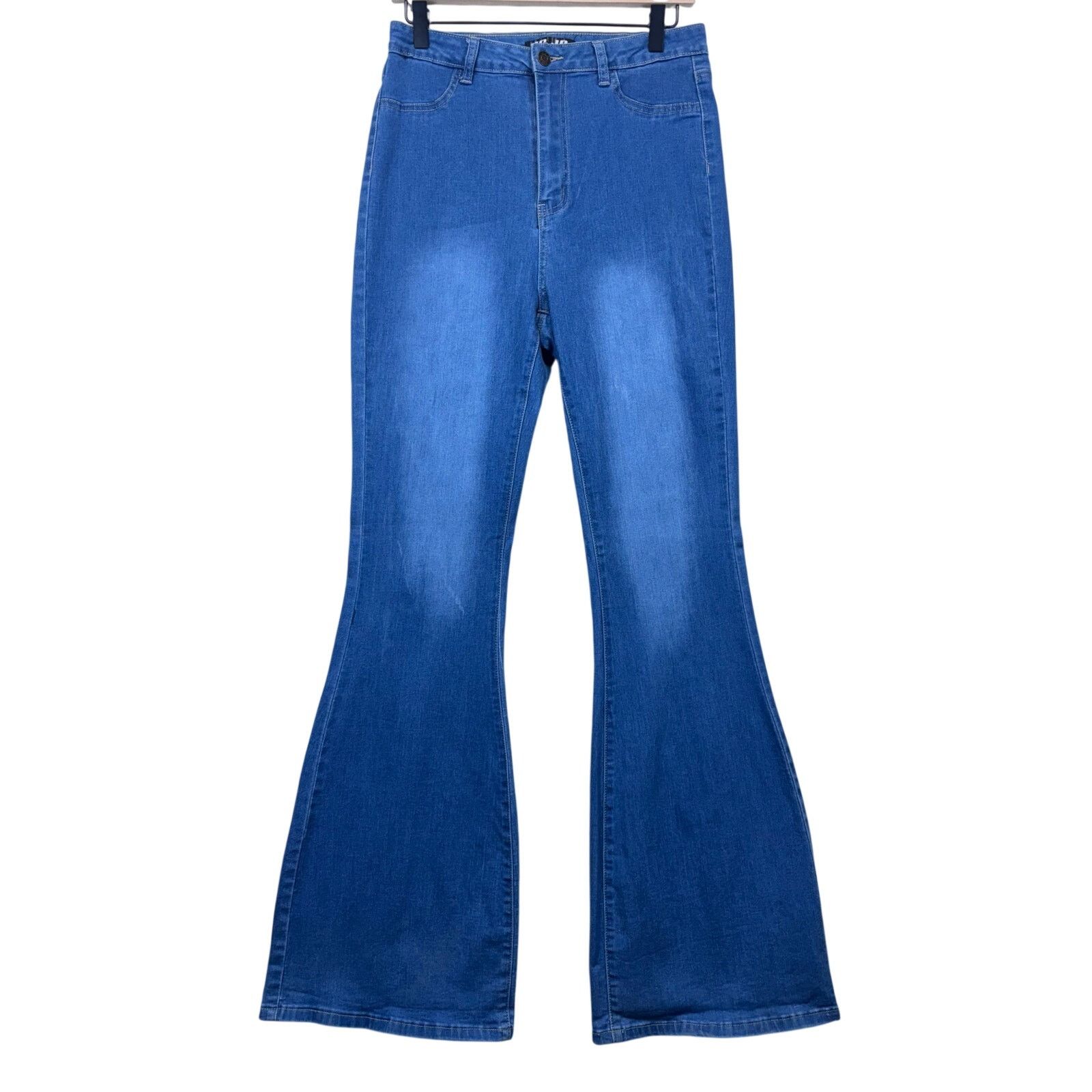 The Unbranded Brand JC & JQ Blue Denim Bell Bottom Jeans Women’s XL Flare Size 29" - 1 Thumbnail