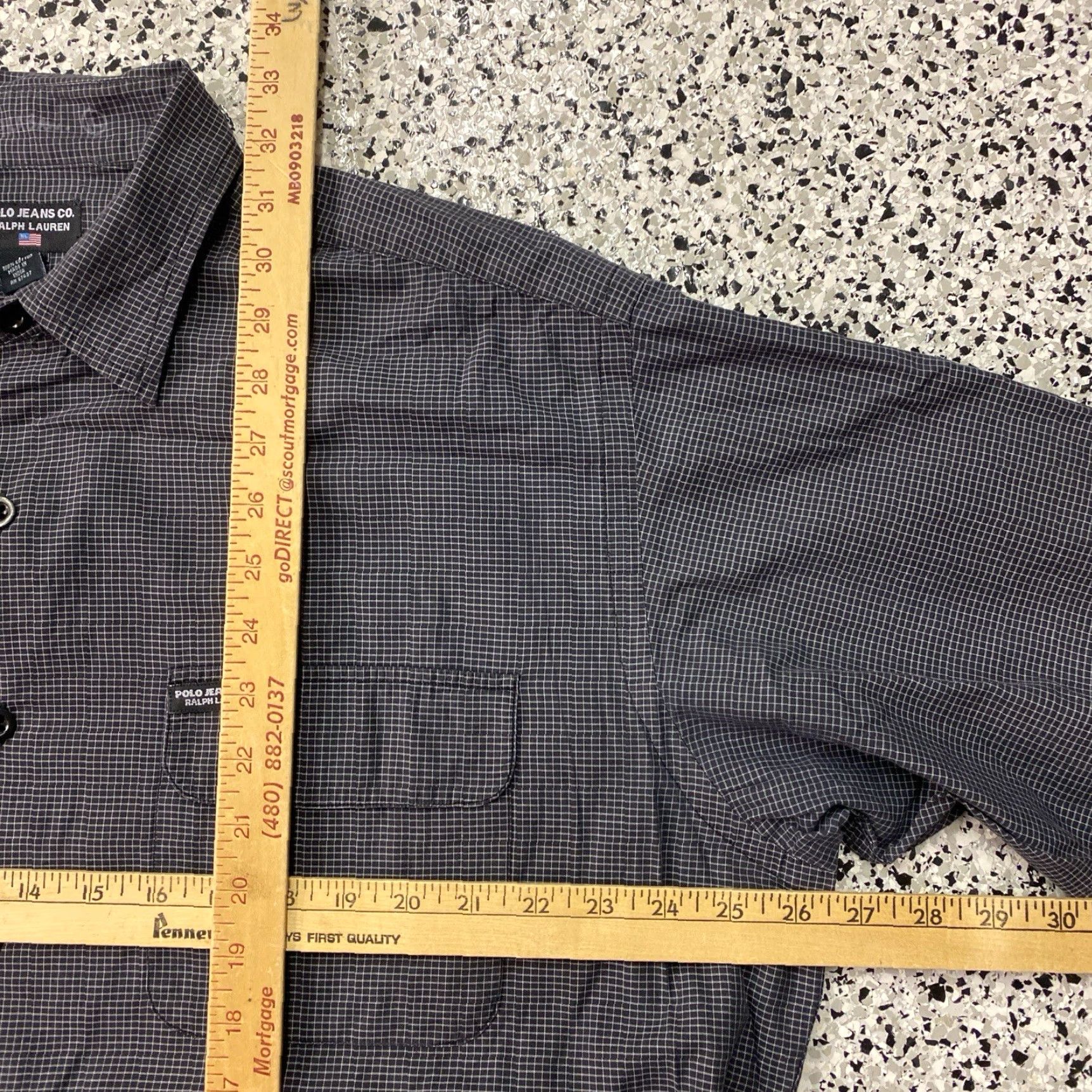 Polo Ralph Lauren VTG Polo Jeans Ralph Lauren Button-Up Shirt Mens L Plaid Long Sleeve Black White Multicolor 90s Classic Casual All Seasons Pockets Easy Care Button-Up Size US L / EU 52-54 / 3 - 3 Thumbnail
