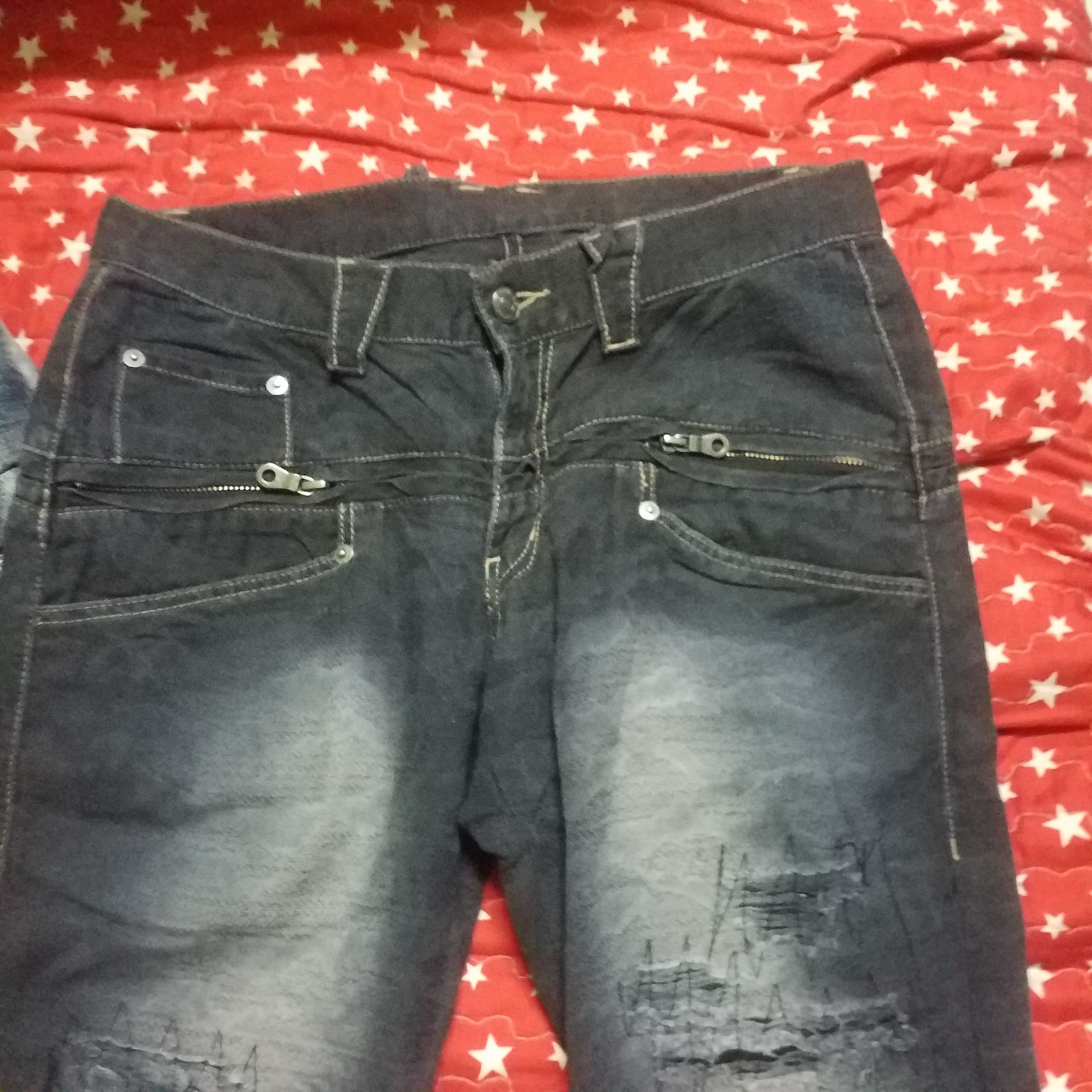 Other PPFM DISTRESS STYLE JEANS MULTIPOCKET BUCKLE BACK Size 32" / US 10 / IT 46 - 4 Thumbnail