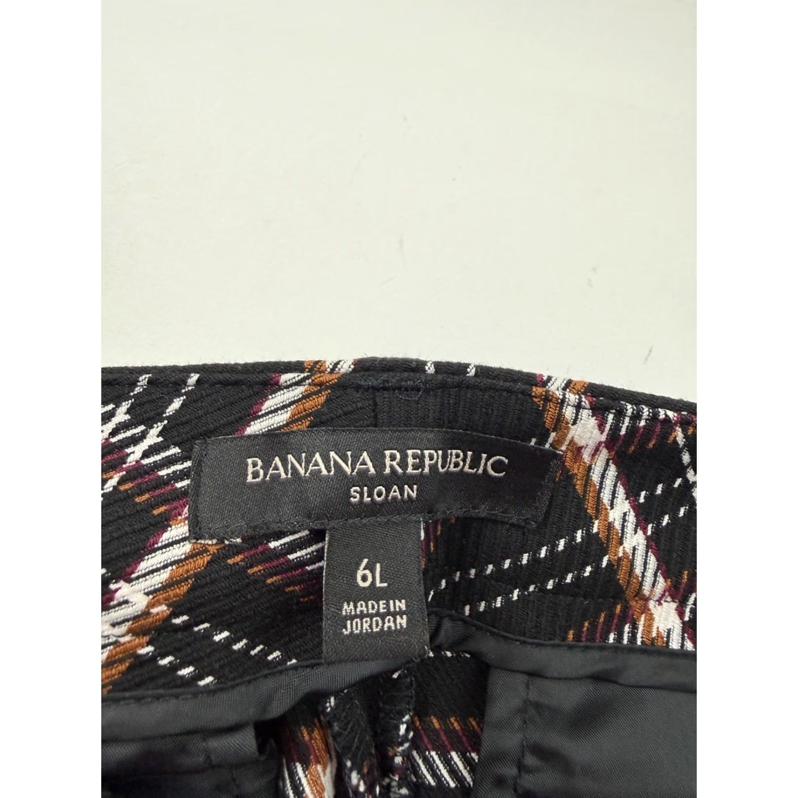 Banana Republic Banana Republic Sloan Dress Pants Womens 6L Black Plaid Slim Tapered Stretch Slacks Size 28" / US 6 / IT 42 - 4 Thumbnail
