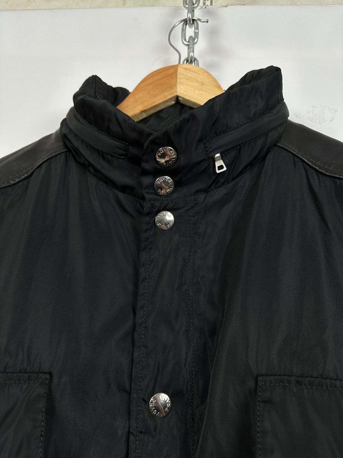 Prada Vintage Prada Nylon / Leather Jacket Coat + Lining Size US XL / EU 56 / 4 - 9 Thumbnail