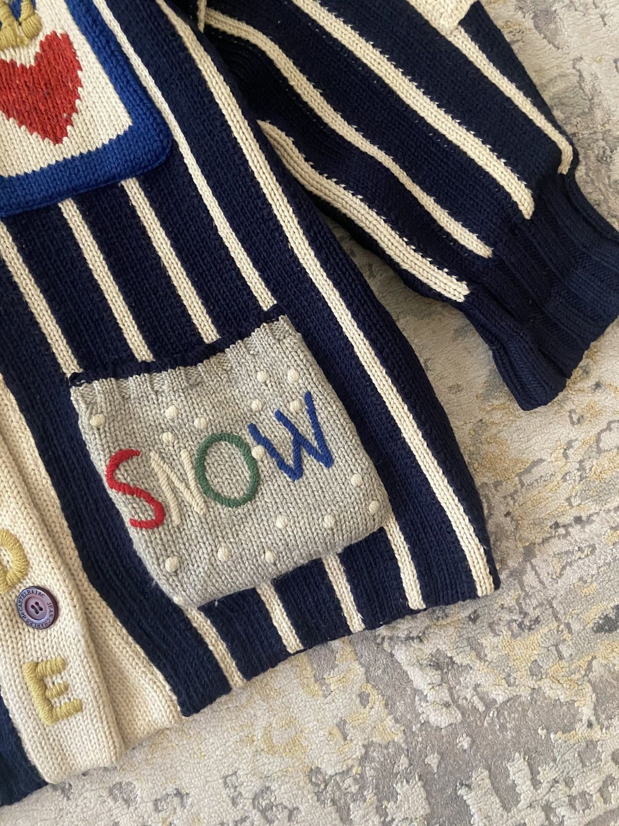 Jean Charles De Castelbajac VINTAGE JEAN CHARLES DE CASTEL BAJAC ART CABLE KNIT JACKET Size US L / EU 52-54 / 3 - 6 Thumbnail