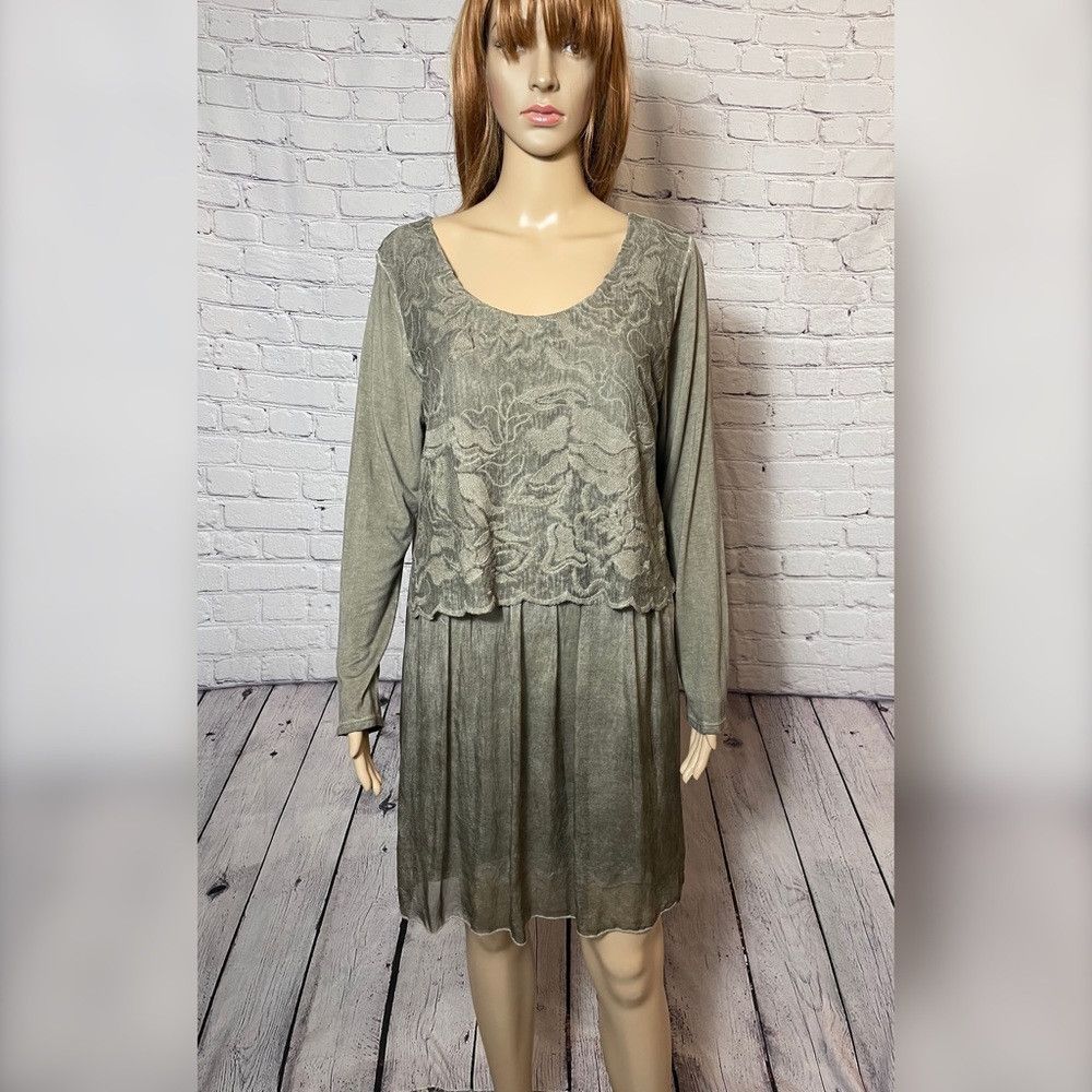 Other New Cherishh Silk Cotton Lace Gauze Long Sleeve Dress Made Size M / US 6-8 / IT 42-44 - 1 Thumbnail