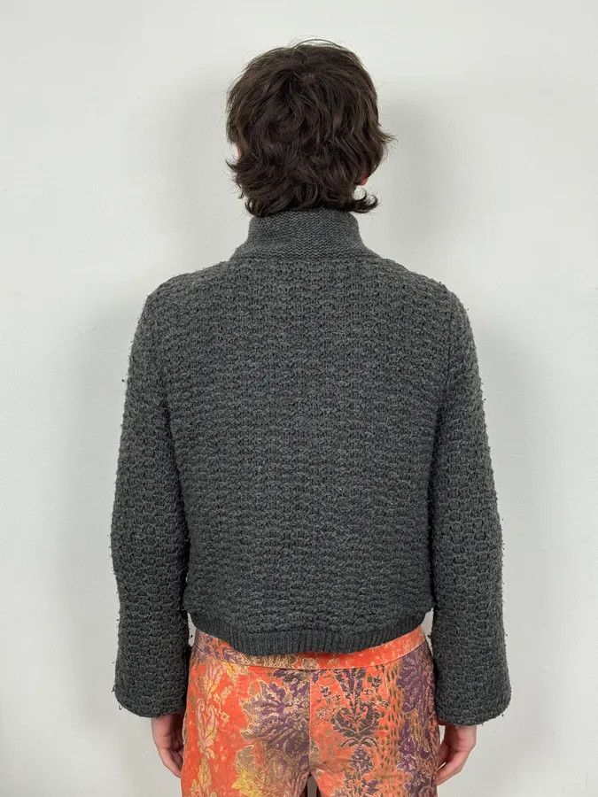 Armani 2000s Armani Grey Waffled Wool Zip-up Sweater Size US S / EU 44-46 / 1 - 3 Thumbnail