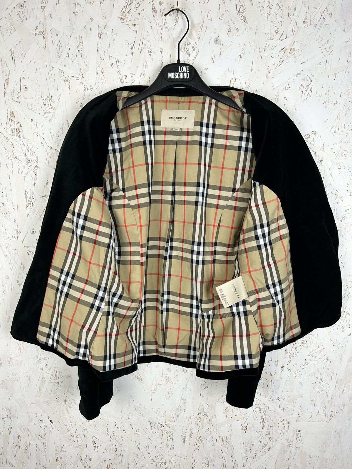 Burberry 00s Vintage Burberry Velvet Short Blazer Jacket UK 12 US 10 Size L / US 10 / IT 46 - 7 Thumbnail