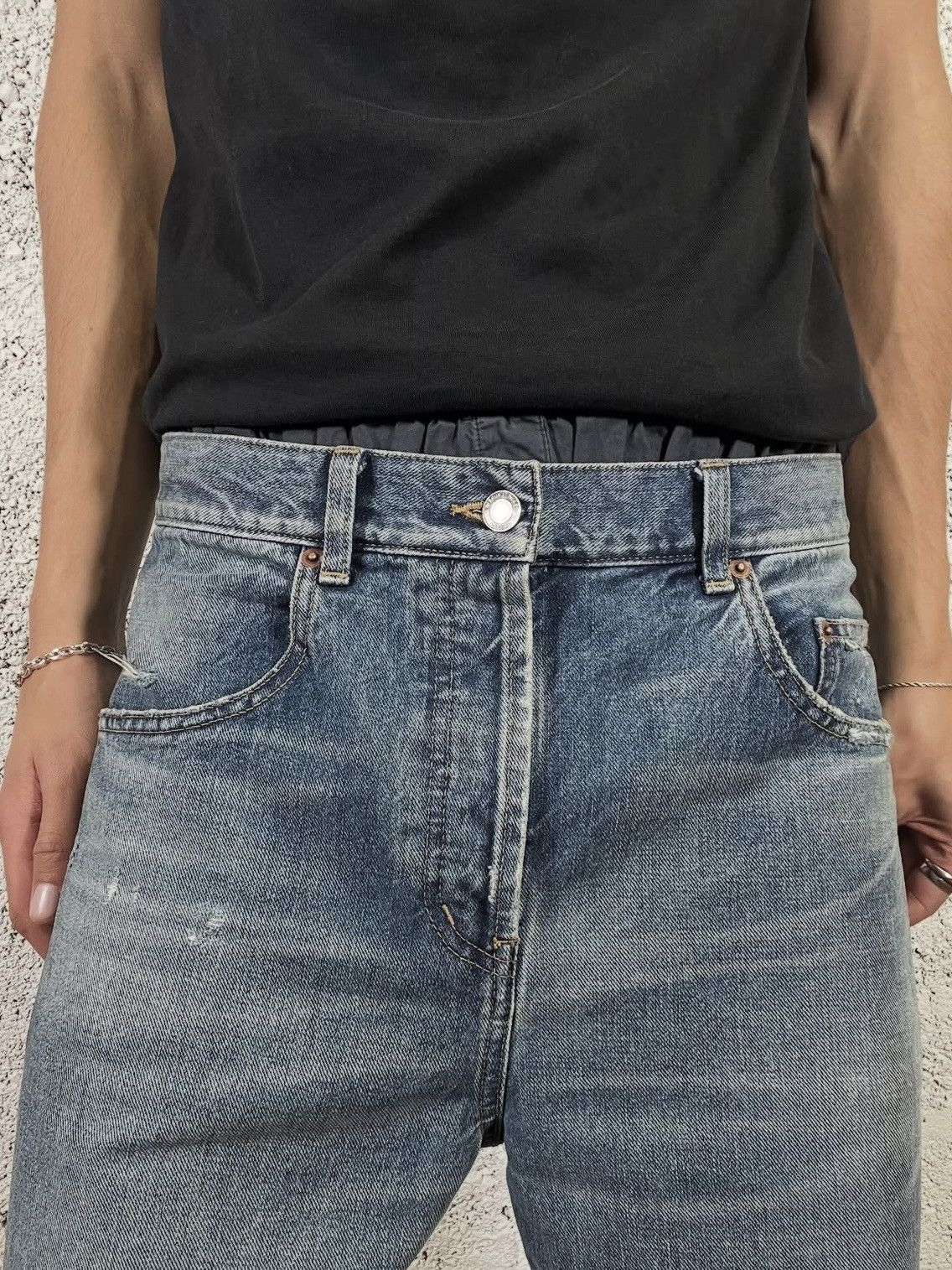 Saint Laurent Paris Saint Laurent D45 Wide Leg Jeans Size US 29 - 2 Thumbnail