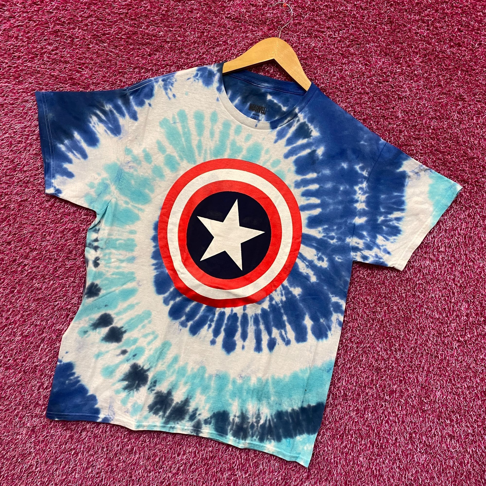 Marvel Comics Captain American Shield Marvel Cinematic Universe Tie Dye L Size US L / EU 52-54 / 3 - 3 Thumbnail