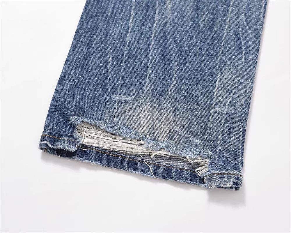 Japanese Brand × Jean American high street men's loose gradient ripped jeans Size US 32 / EU 48 - 5 Thumbnail