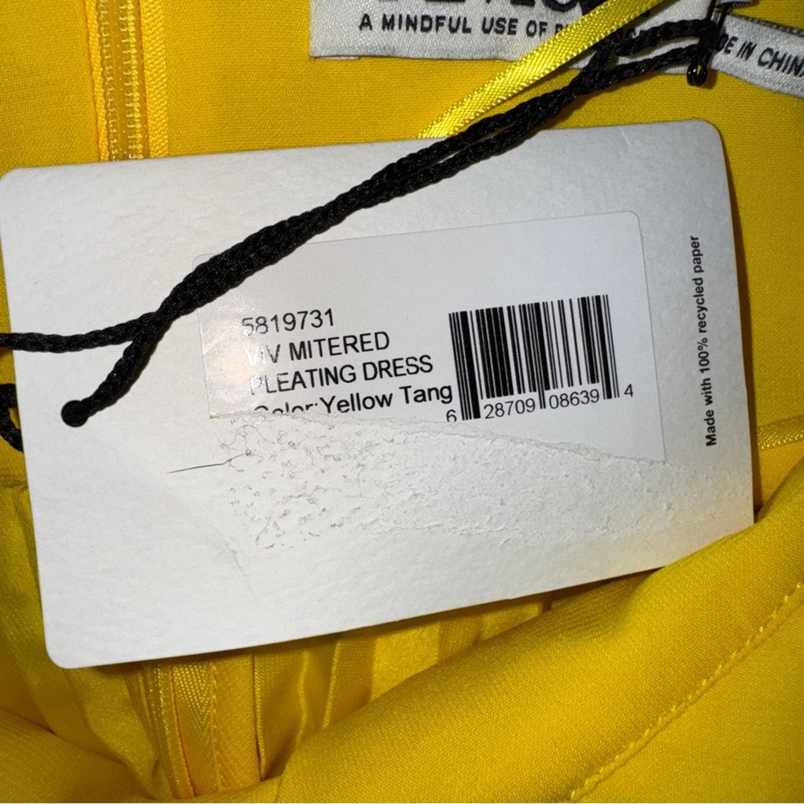 Amur Amur Viv Mitered Pleating Dress Yellow Midi Size M / US 6-8 / IT 42-44 - 11 Thumbnail