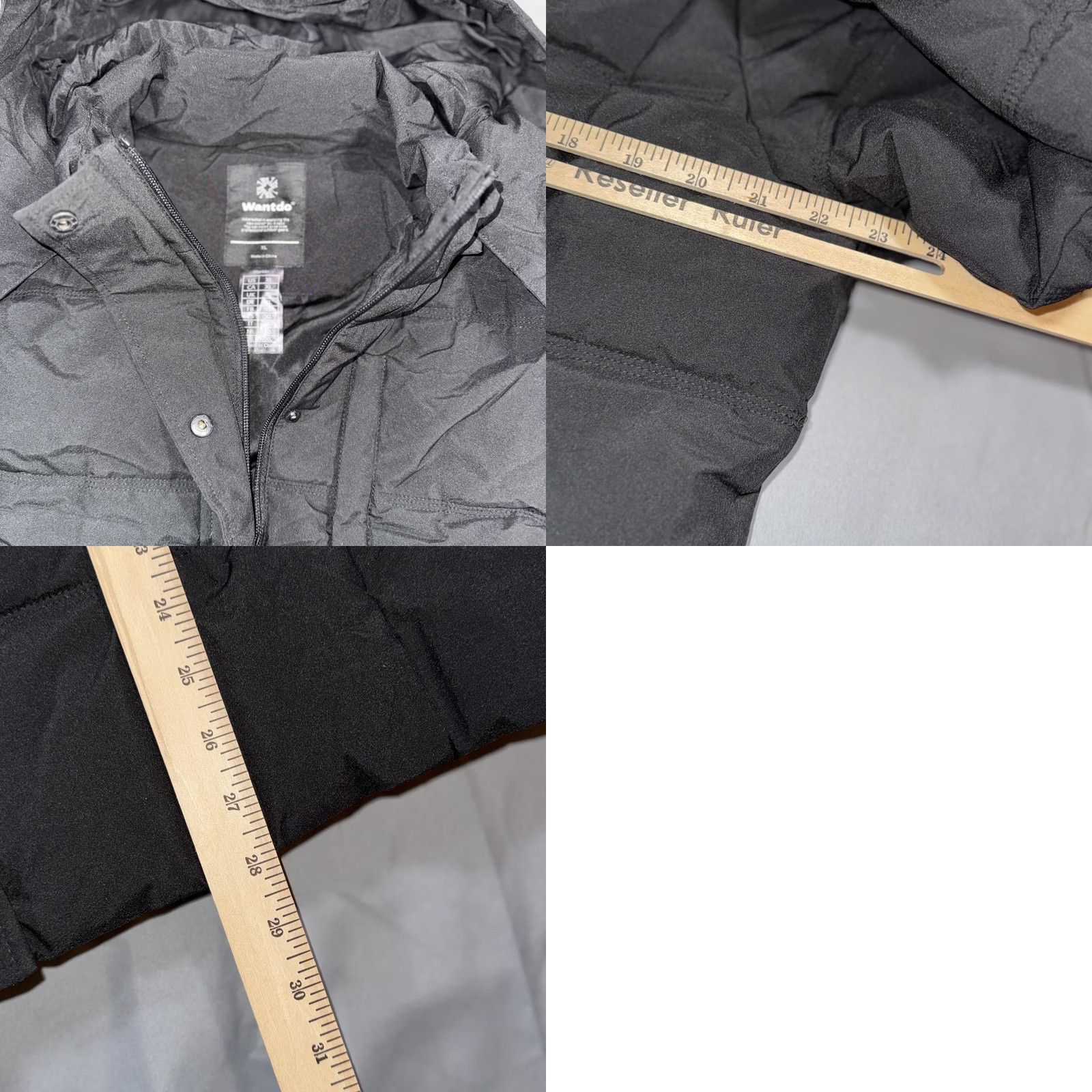 Vintage Wantdo Coat Women’s XL Black Hooded Puffer Zip Parka Insulated Winter Jacket Size XL / US 12-14 / IT 48-50 - 8 Thumbnail