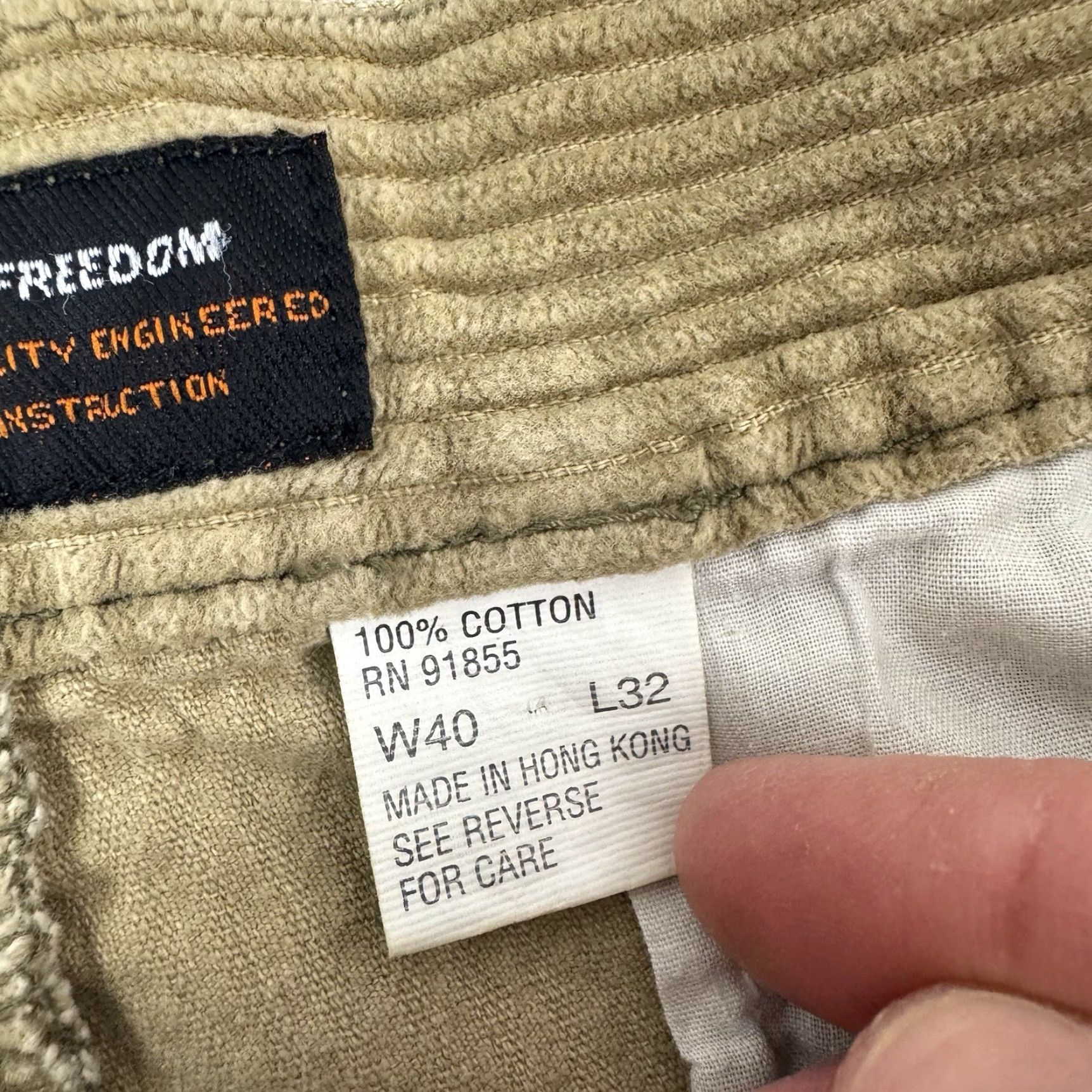 Vintage VINTAGE On The Brink Pants Khaki Corduroy 34x29 Adult Casual 90s Mens Relaxed Baggy 90s Size US 34 / EU 50 - 4 Thumbnail