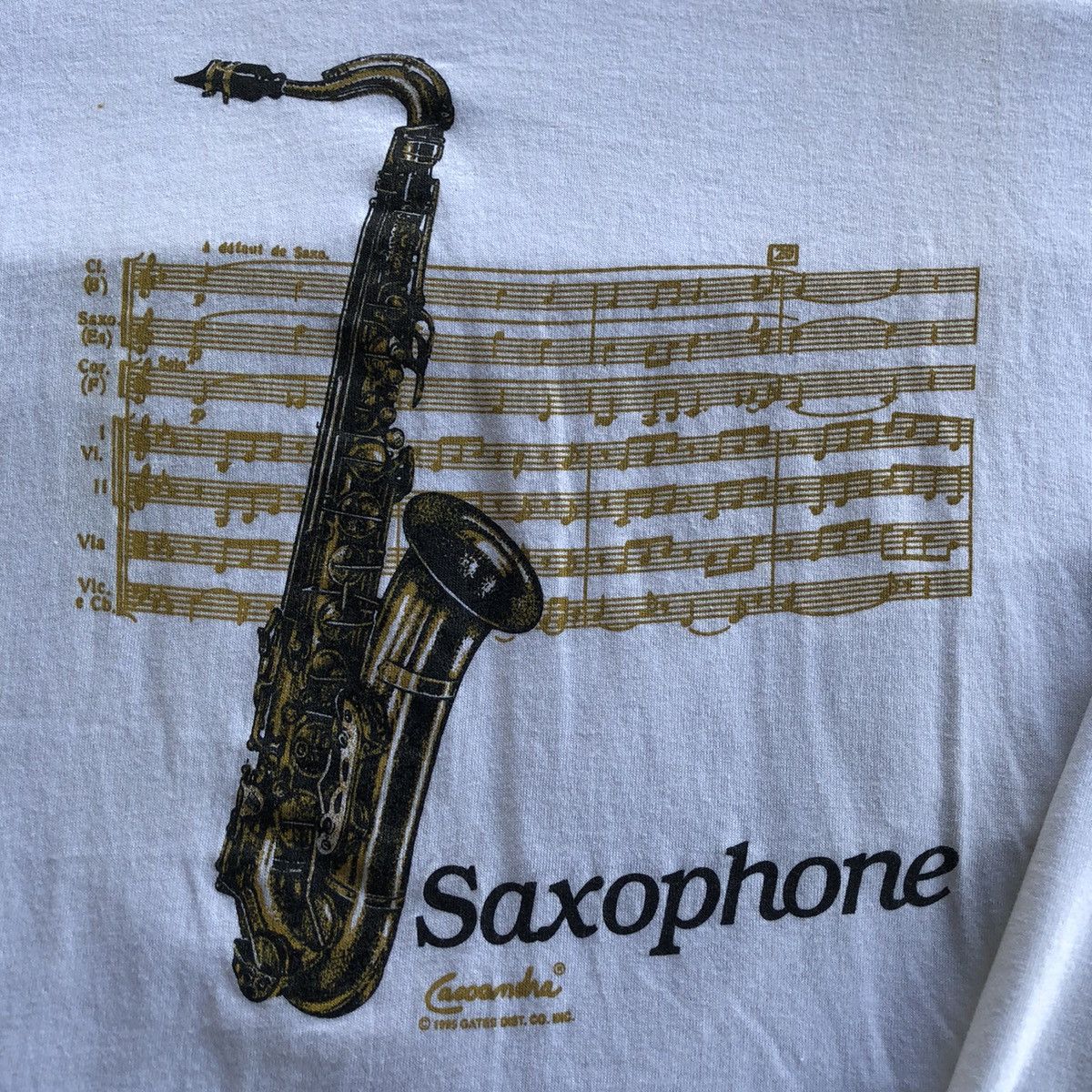 Vintage Vtg 90s Saxophone + French Horn Illustration Lot Tshirt Size US M / EU 48-50 / 2 - 7 Thumbnail