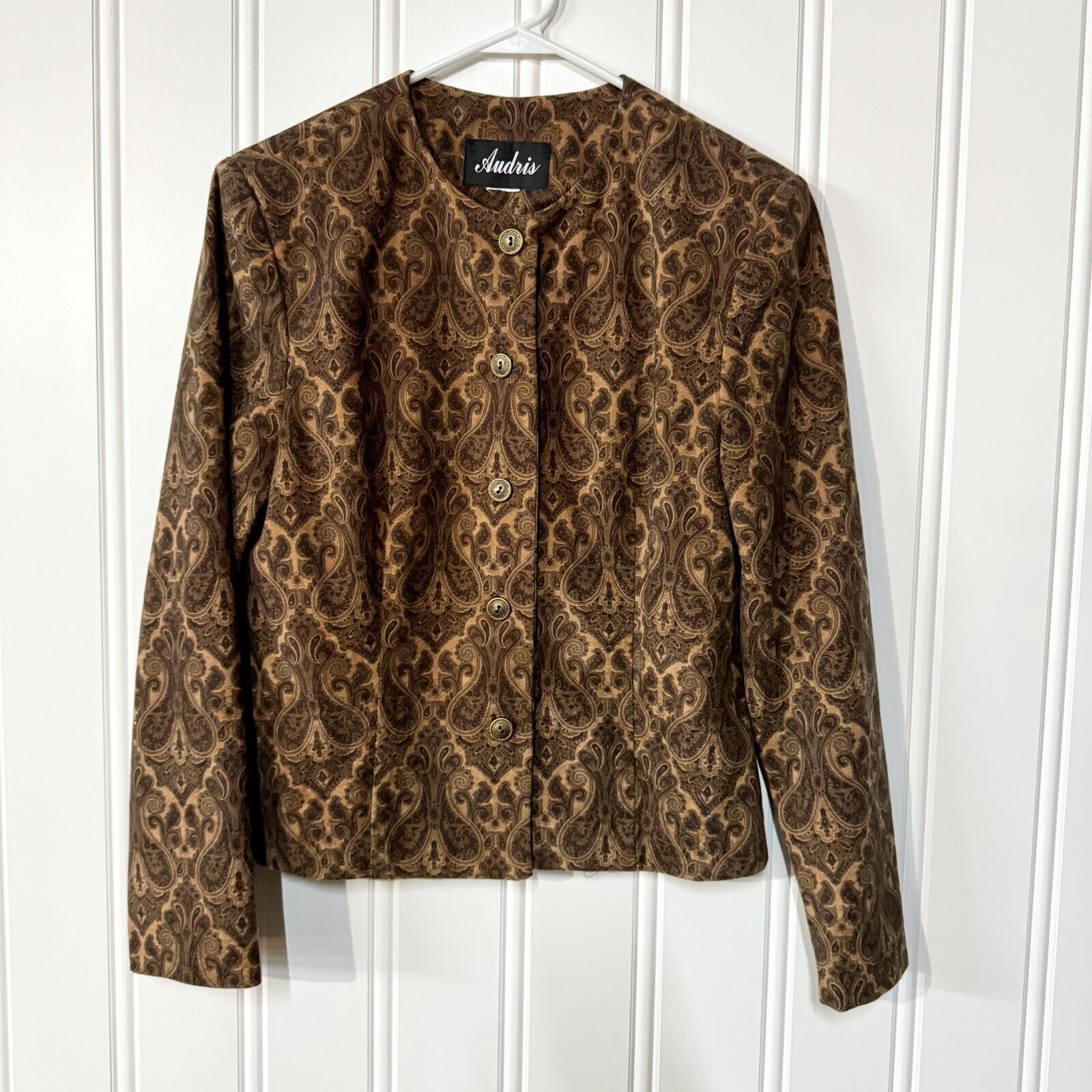 Vintage Vintage Audris 80s Button Down Geometric Padded Blazer Sz 8 Size M / US 6-8 / IT 42-44 - 1 Thumbnail