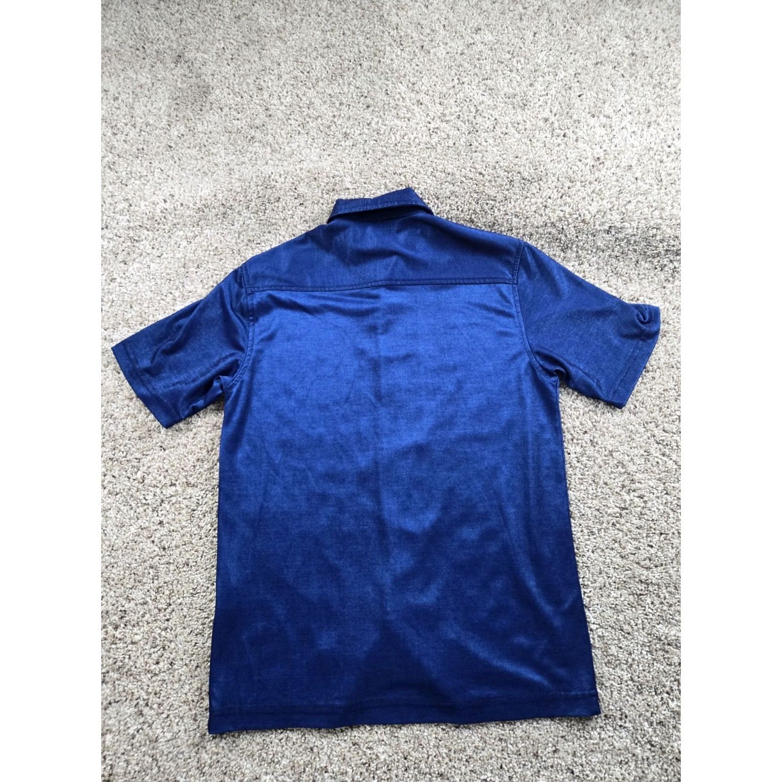 Vintage Vintage Pisotano Positano Shirt Medium Blue Button Up Short Sleeve Shiny 90s Casual Mens Size US M / EU 48-50 / 2 - 6 Thumbnail