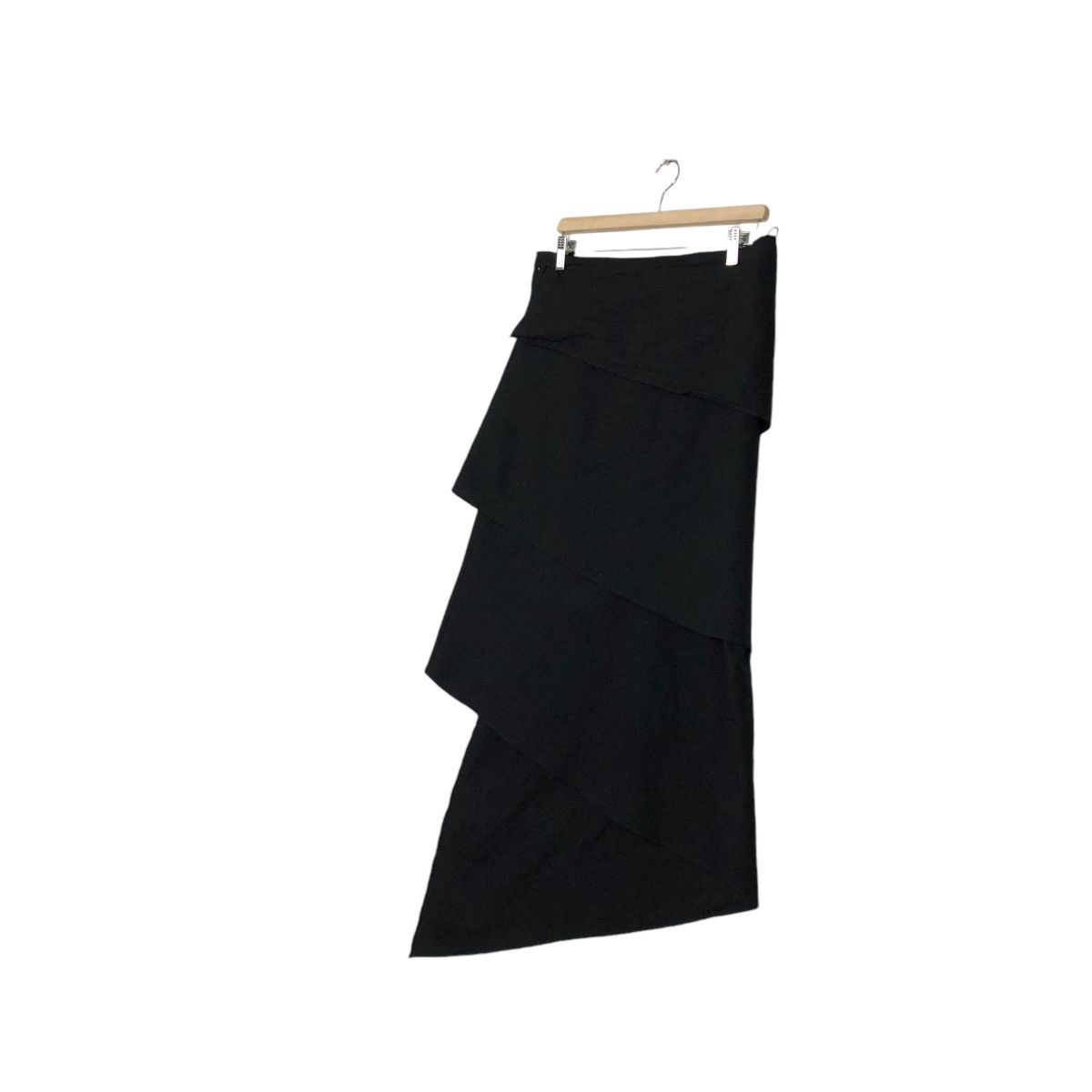 Jean Paul Gaultier 🔥ICONIC BLACK LONG SKIRT BONDAGE DESIGN RUNWAY DOUBLE LAYER Size 30" / US 8 / IT 44 - 4 Thumbnail