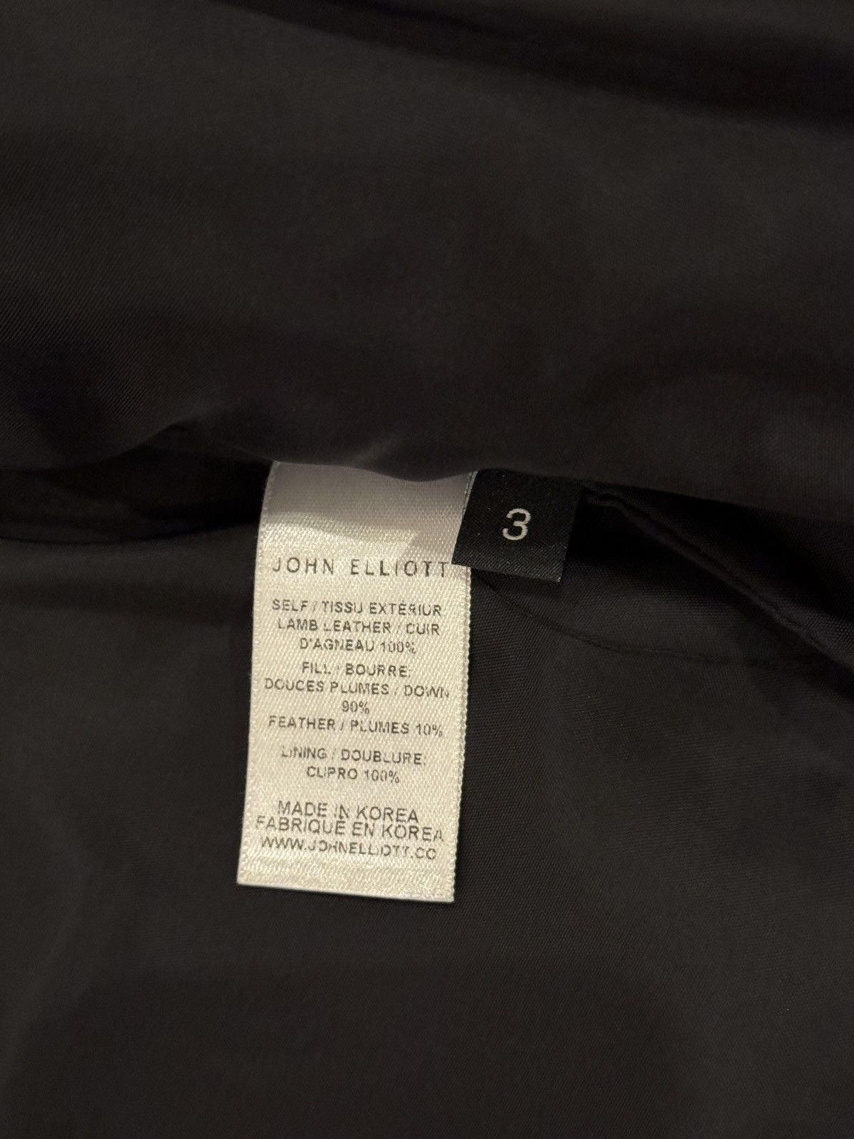 John Elliott John Elliott Leather Down Bomber Jacket / Black / 3 / Large Size US L / EU 52-54 / 3 - 5 Thumbnail