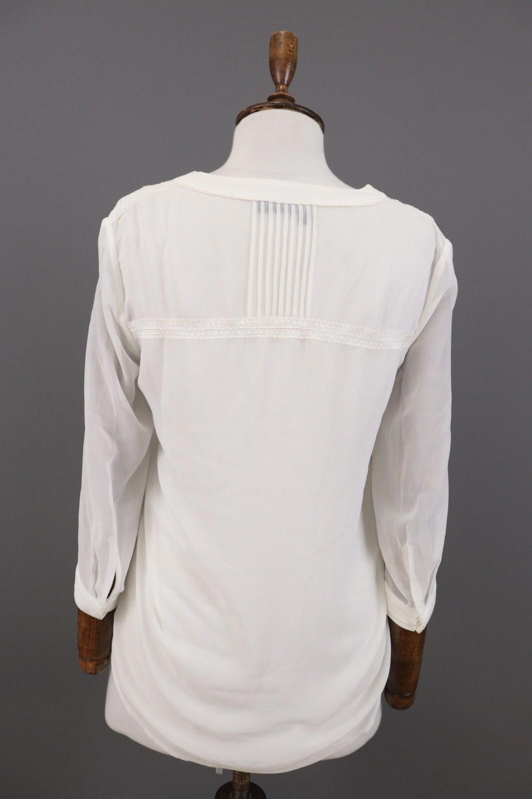 The Kooples The Kooples White Summer Mesh Peasant Shirt Size M Size M / US 6-8 / IT 42-44 - 9 Thumbnail