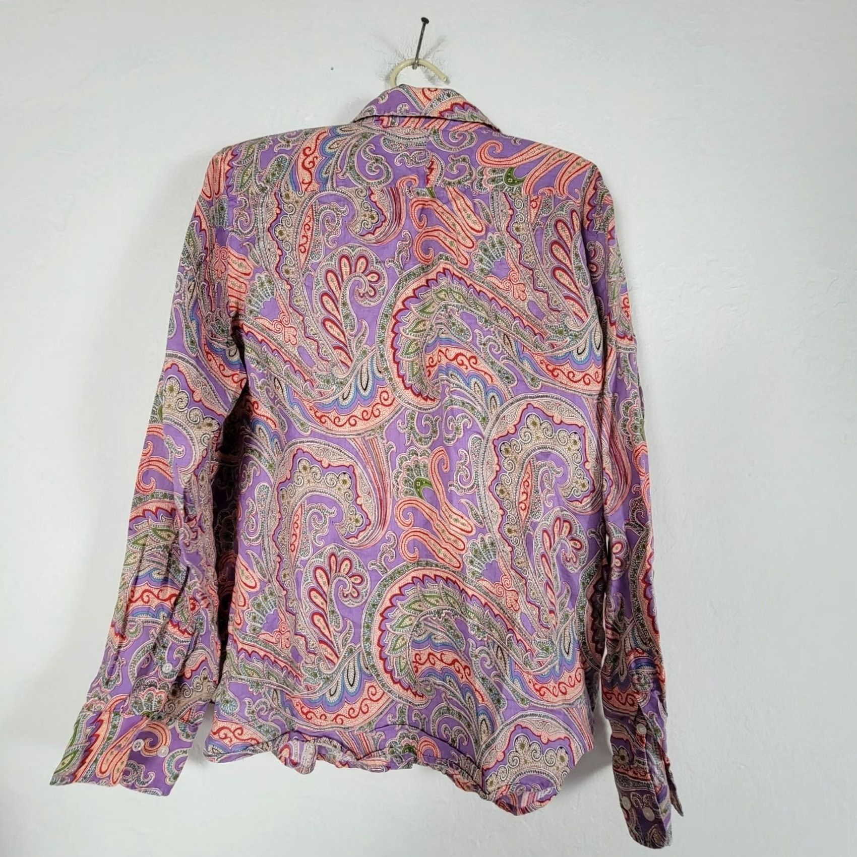 Ralph Lauren Lauren Ralph Lauren Women Paisley Linen Button-Up Blouse Shirt Large Multicolor Size L / US 10 / IT 46 - 2 Thumbnail