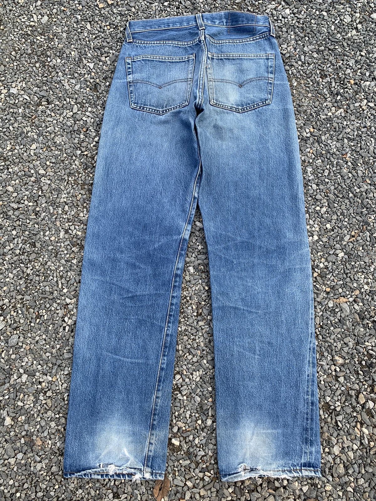 Levi's VINTAGE LEVIS 501 BIG E 555 SELVEDGE FADED DISTRESSED DENIM Size US 29 - 2 Thumbnail