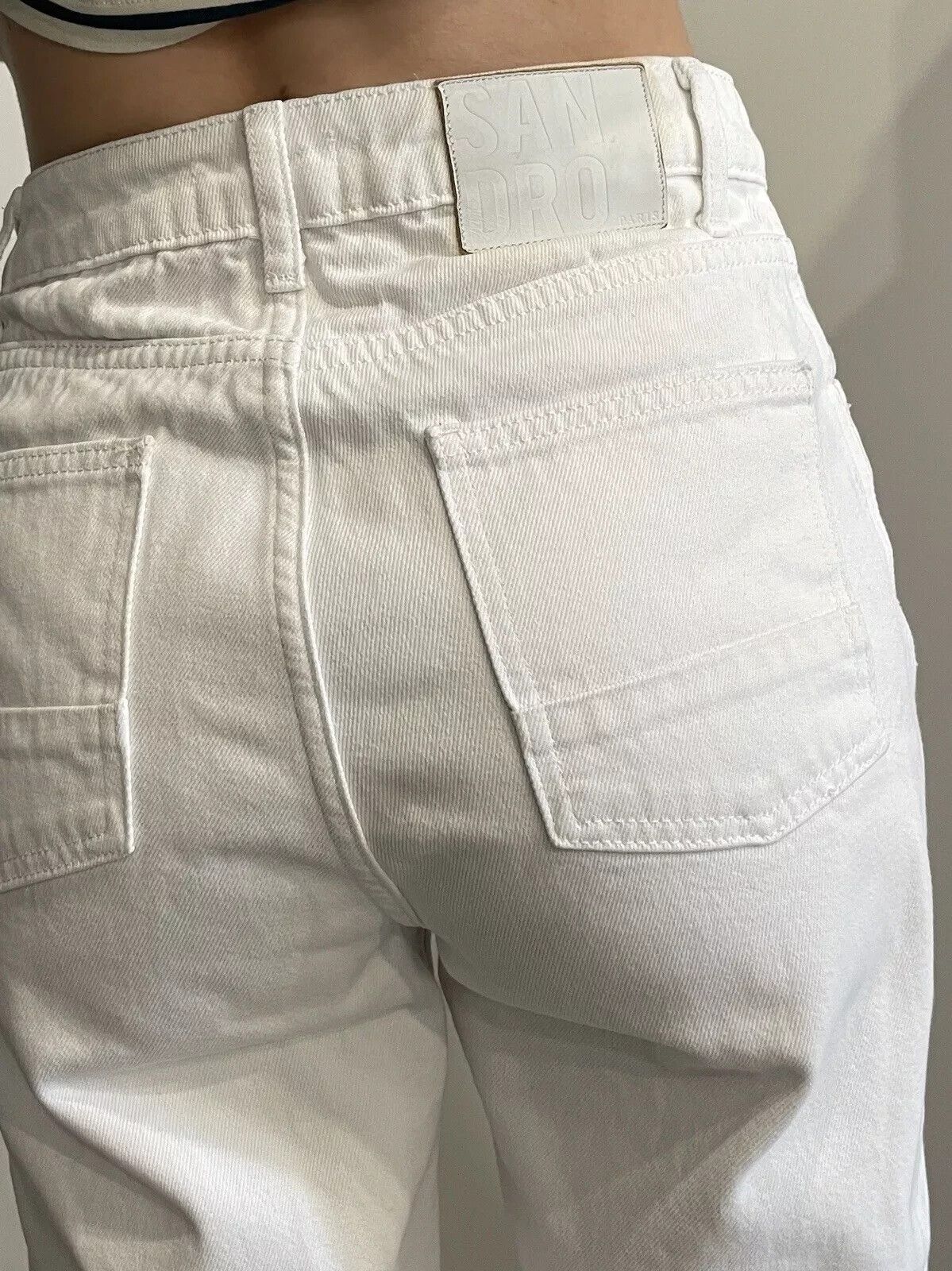 Sandro SANDRO Womens Jeans Pants Flared High Waist Wide Leg Size 36 Size 26" / US 2 / IT 38 - 15 Thumbnail