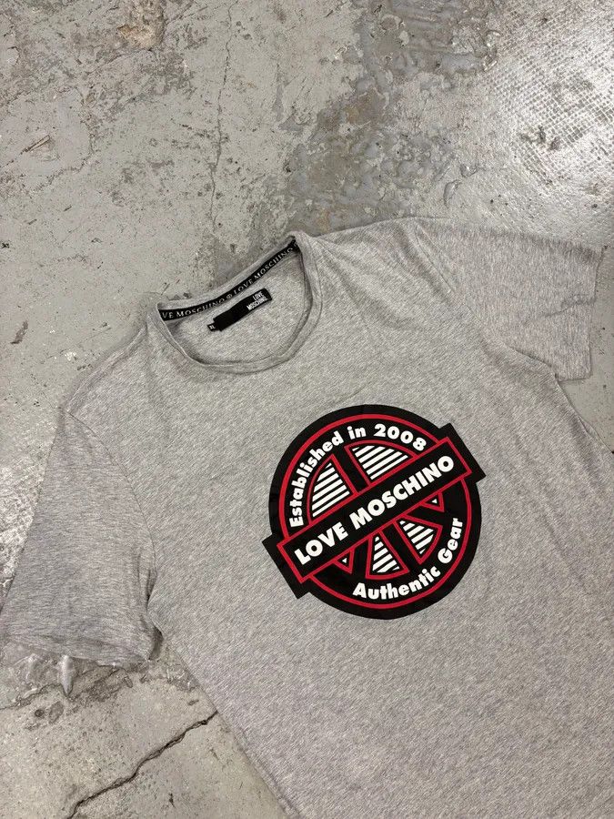 Moschino 2008 Love Moschino Grey Peace Tee-shirt Size US S / EU 44-46 / 1 - 5 Thumbnail