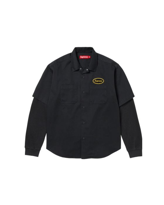Supreme Supreme Thermal Sleeve Work Shirt Black Size Extra Large