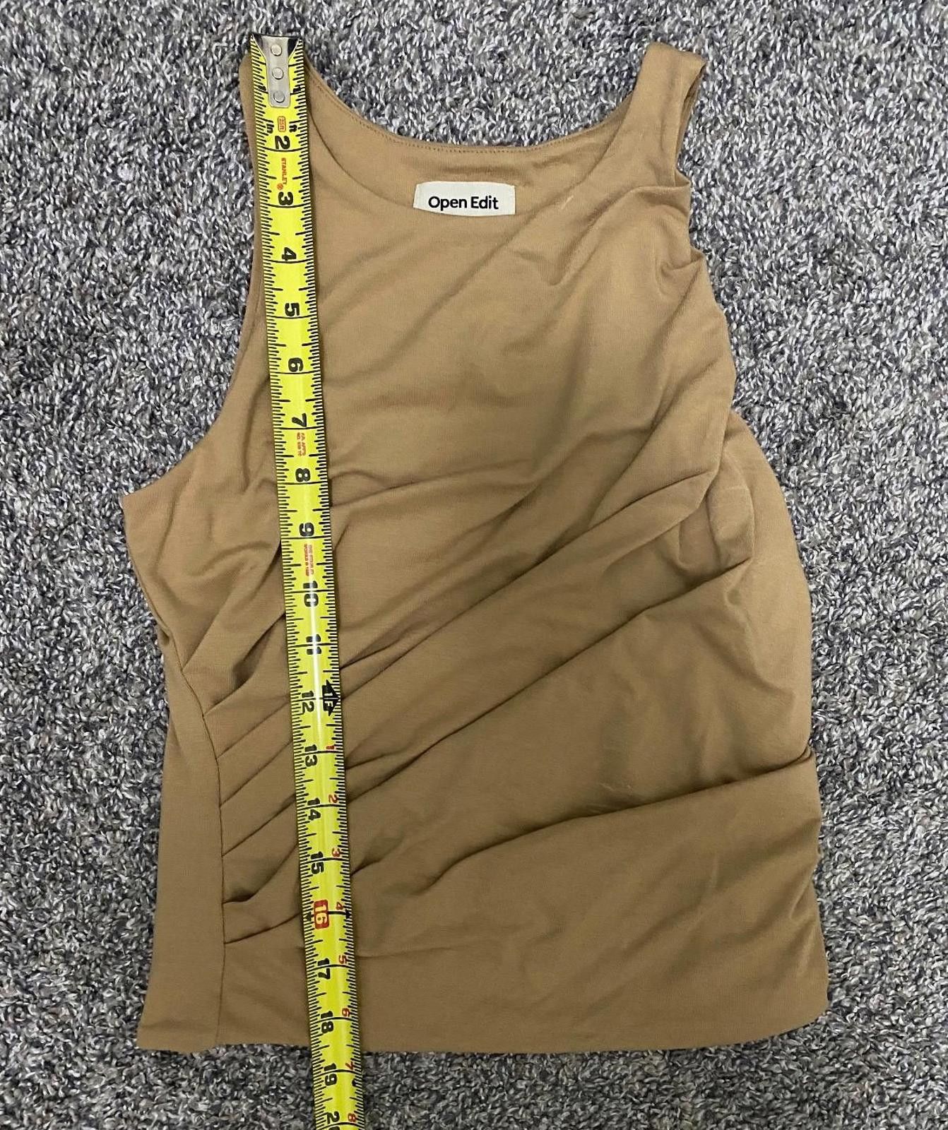 Thom Browne OPEN EDIT Side Ruched Tank in Tan (X-SMALL) Size XS / US 0-2 / IT 36-38 - 3 Thumbnail