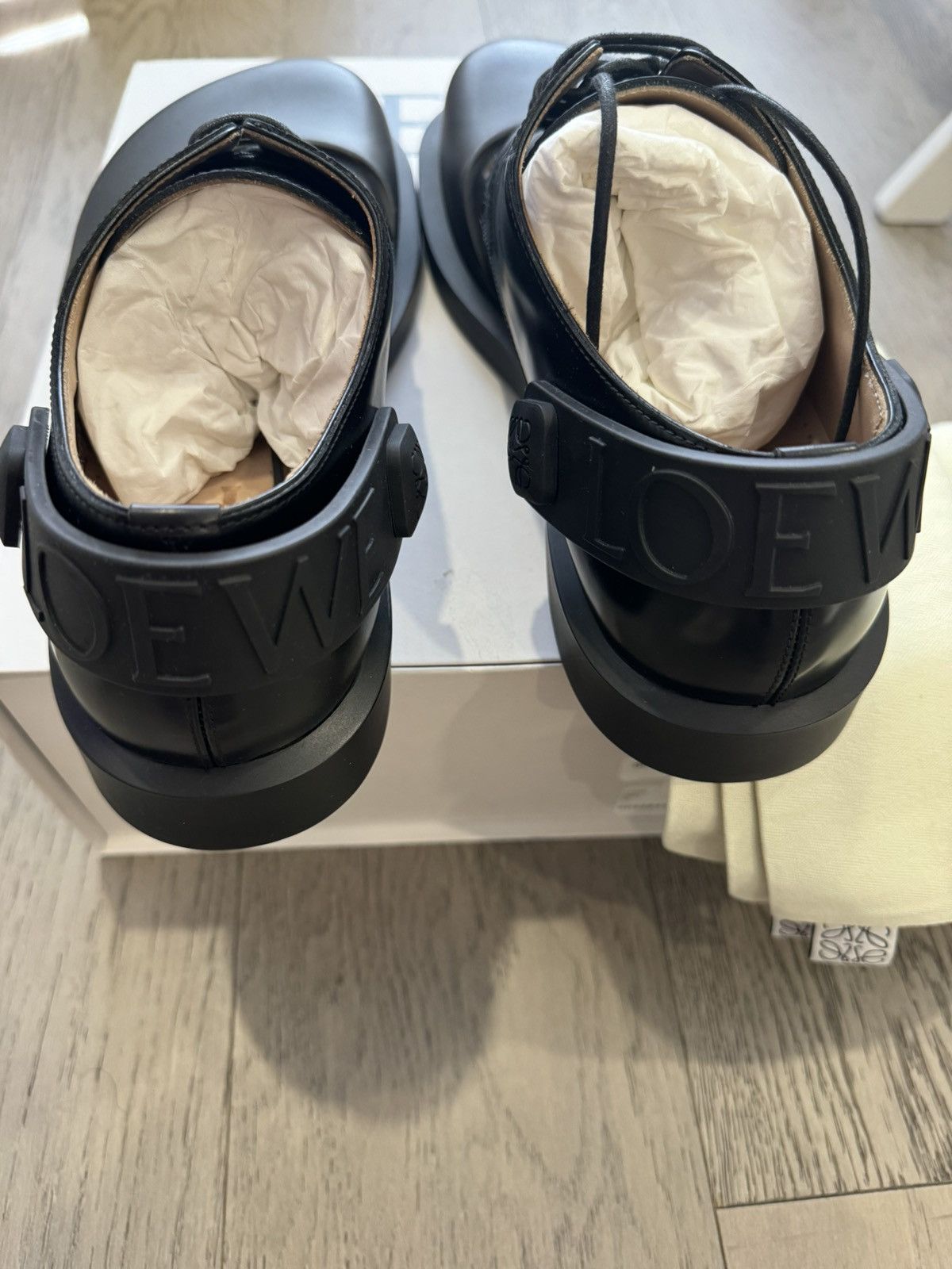 Loewe Loewe 2024 Rubber Toe Cap Derby Shoe in Black Size US 11 / EU 44 - 3 Thumbnail
