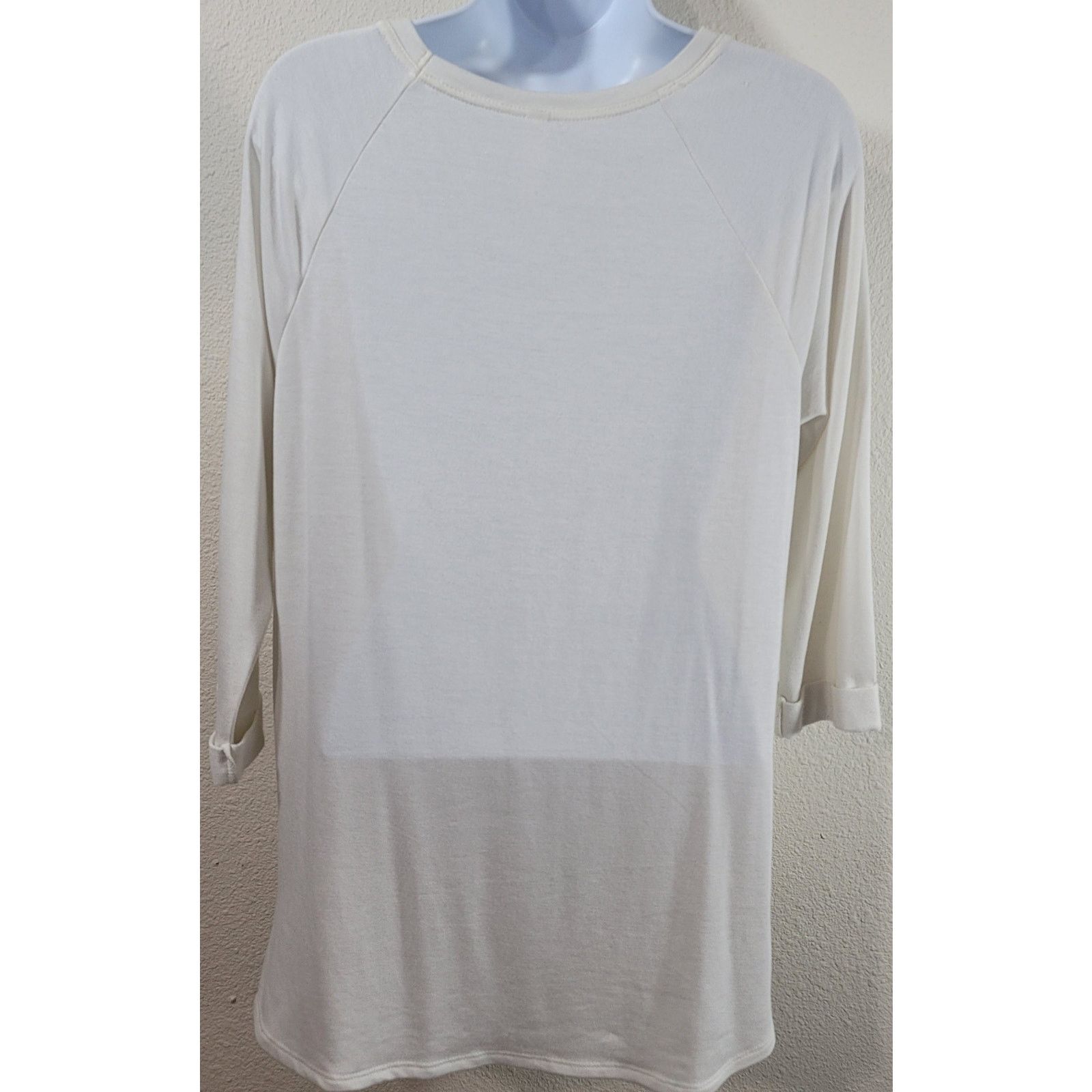 Other Xhilaration Cream Stitched Cutout Layered Top Medium Flowy Size M / US 6-8 / IT 42-44 - 3 Thumbnail