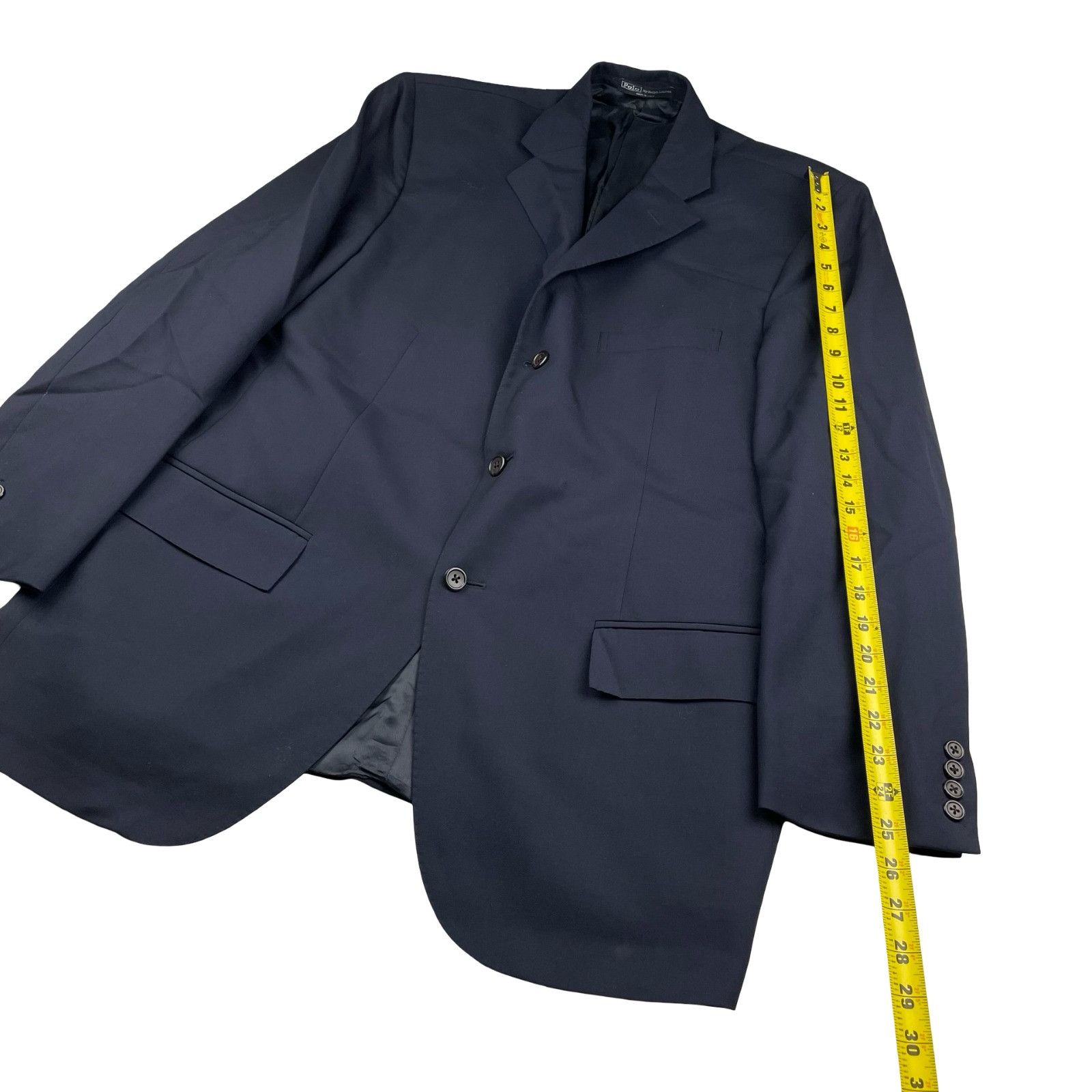 Polo Ralph Lauren Polo Ralph Lauren Men's 100% Wool 3-Button Blazer Navy Blue Size 44R - 13 Thumbnail