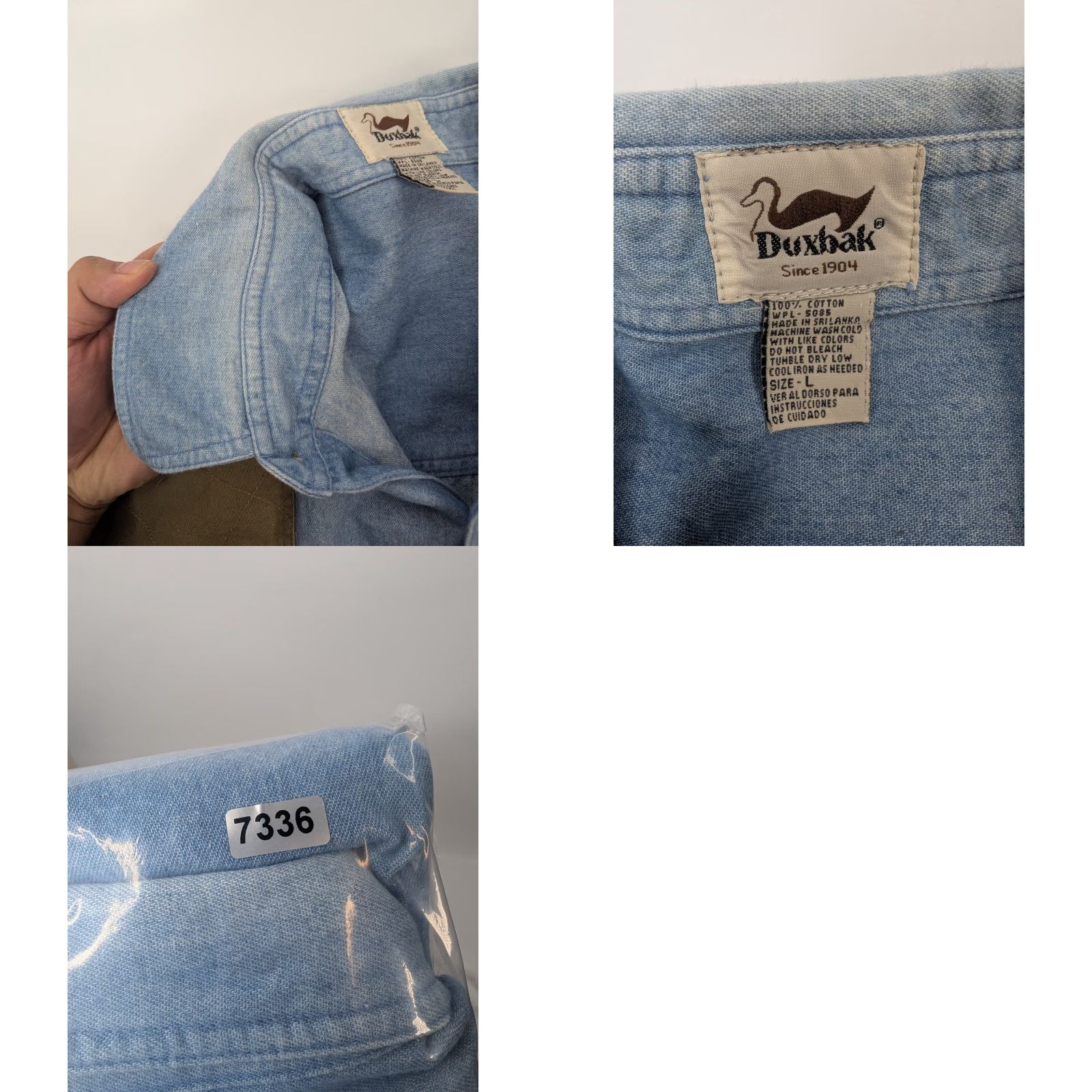 Vintage Duxbak Chambray Shooting Shirt Mens Size L Blue Cotton Hunting Outdoors Button-Up Long Sleeve Size US L / EU 52-54 / 3 - 8 Thumbnail