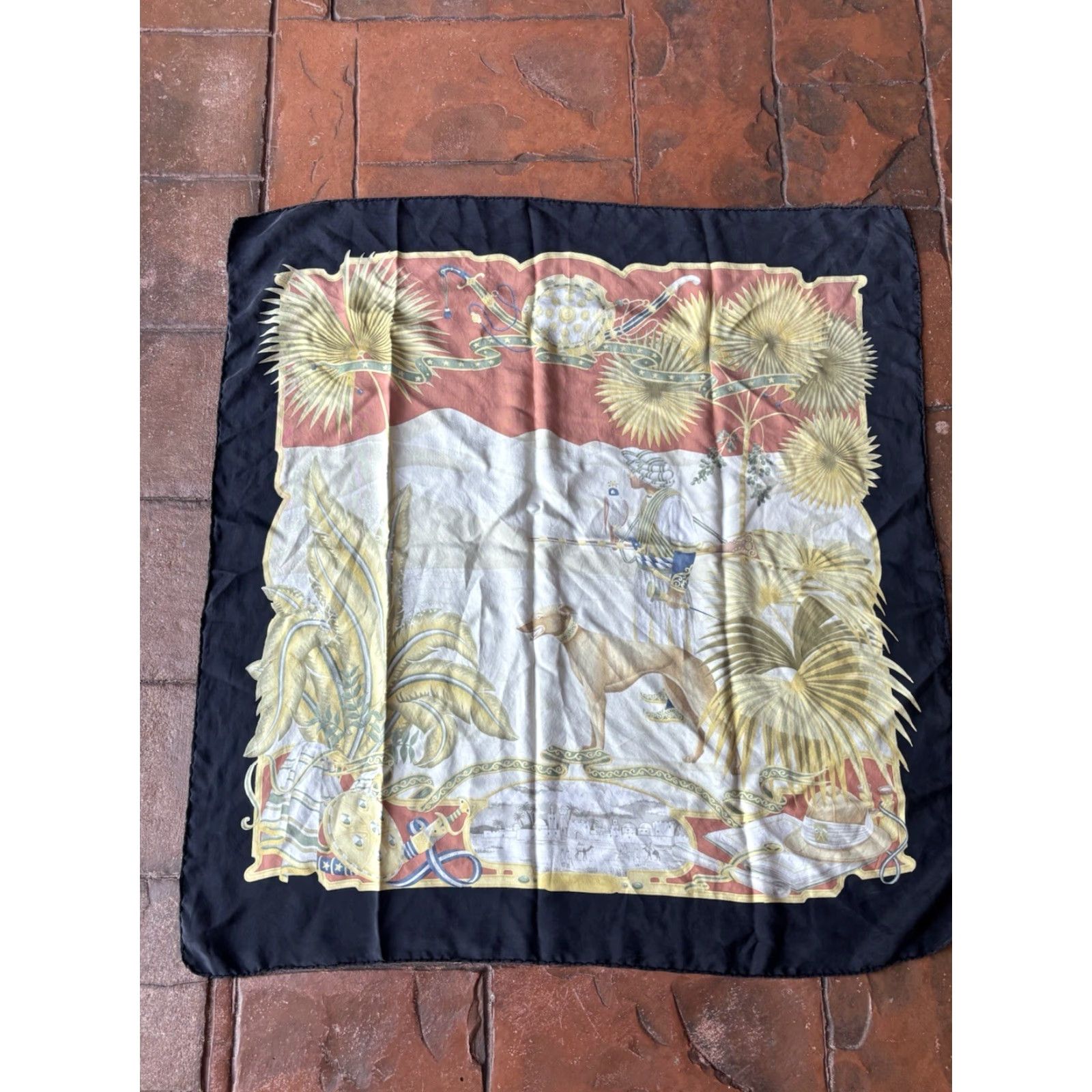 Salvatore Ferragamo VINTAGE Salvatore Ferragamo Silk Scarf 32 Inches Animal Print Logo multi Women Scarf Size ONE SIZE - 5 Thumbnail