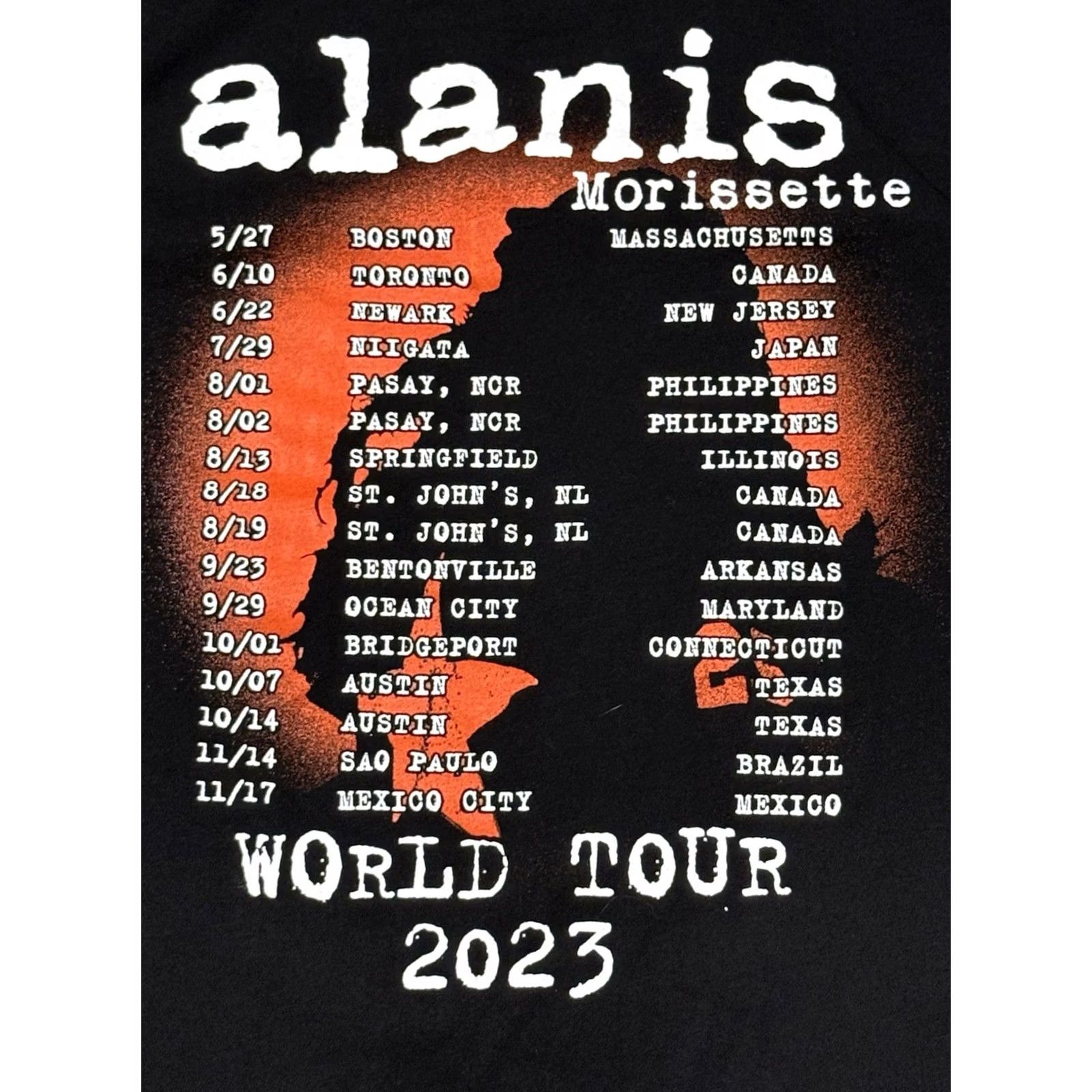Vintage Alanis Morisette Tour Shirt M Black 90s Band Rock Graphic Print T-Shirt Bella + Canvas Unisex Adults Regular Short Sleeve Size US M / EU 48-50 / 2 - 4 Thumbnail