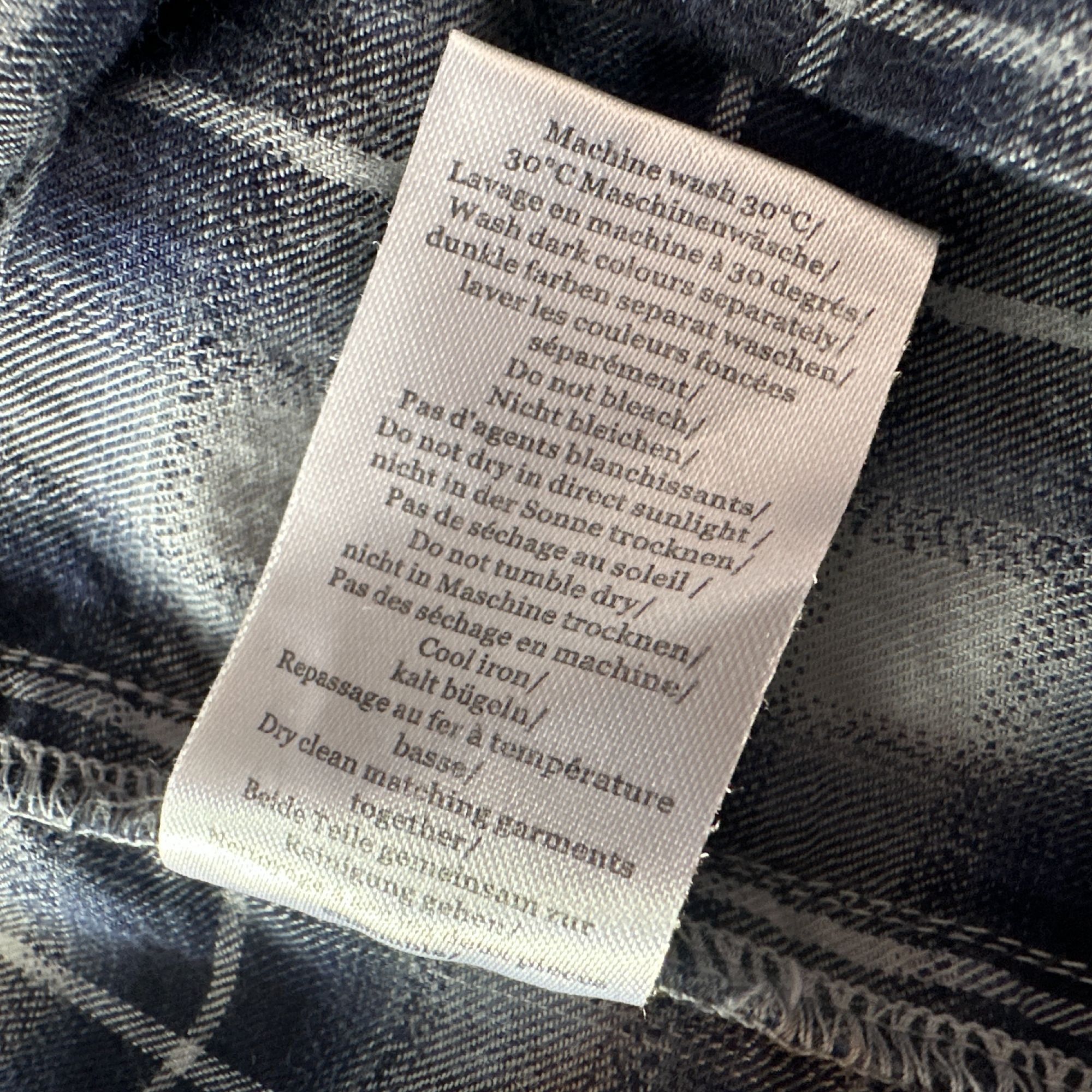 Other Wrap London Womens 8 Top Flannel Plaid Blue Button Sleeves Size M / US 6-8 / IT 42-44 - 8 Thumbnail