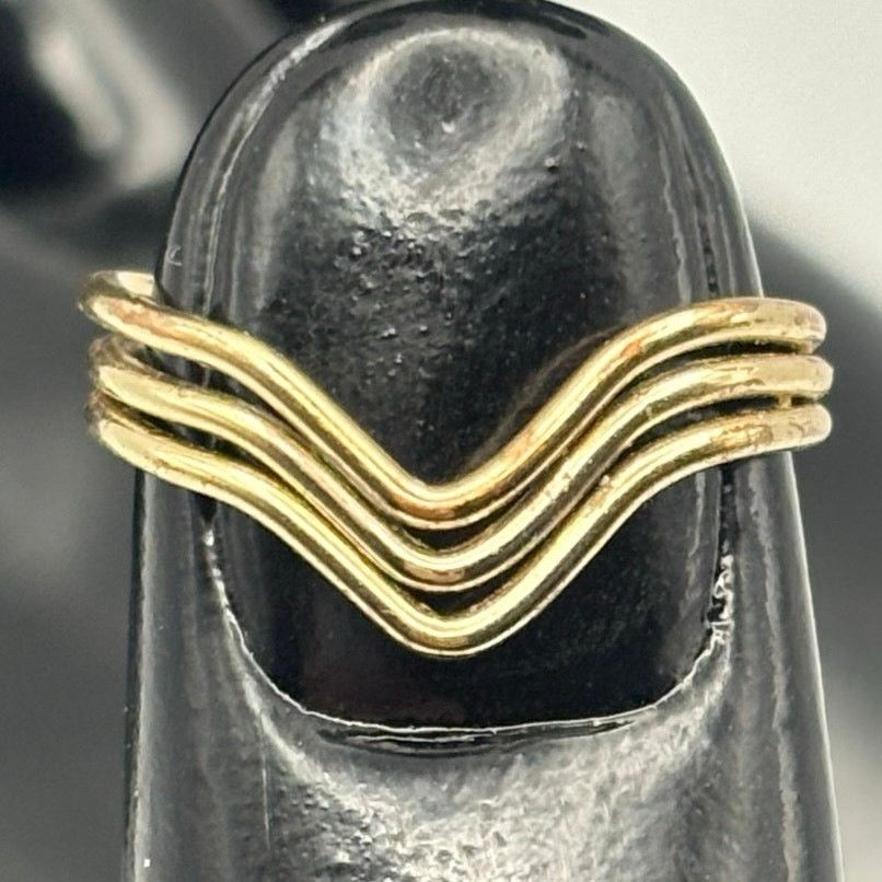 Other Gold Triple Chevron Ring Size ONE SIZE - 3 Thumbnail