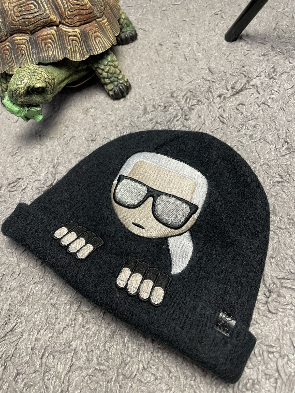 Karl Lagerfeld Karl Lagerfeld Big Logo Wool Hat Size ONE SIZE - 2 Thumbnail