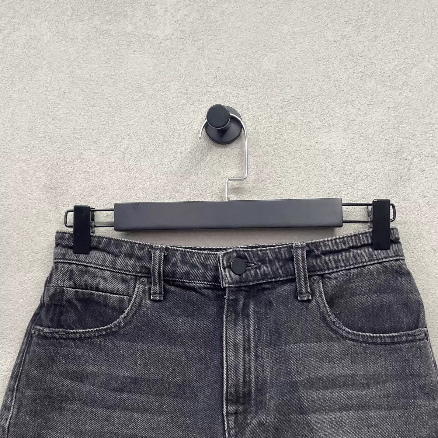 Alexander McQueen alexanderwang women's washed black slim edgy denim shorts 25 Size 25" / US 0 / IT 36 - 4 Thumbnail