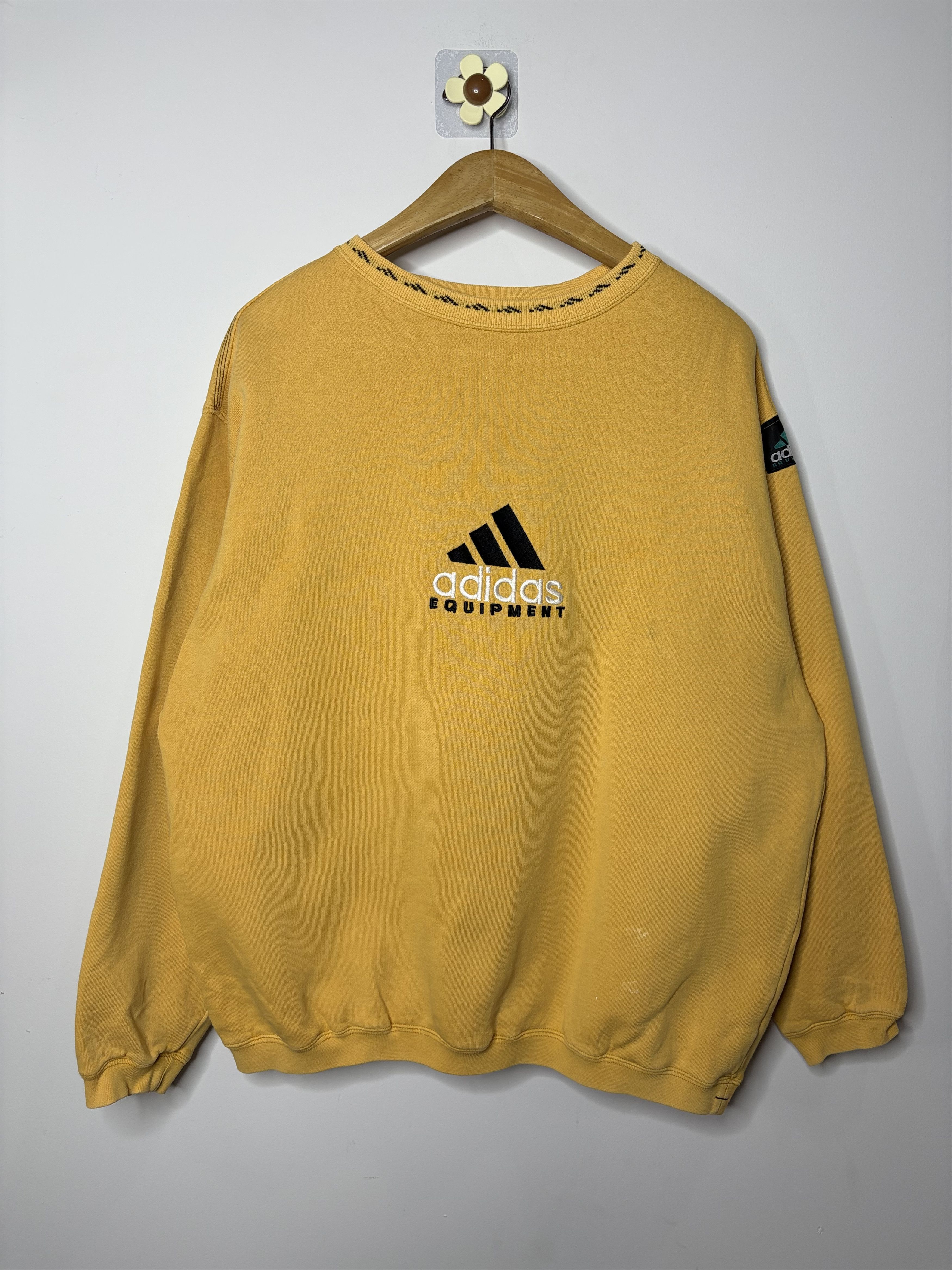 Adidas Vintage Adidas Equipment Sweatshirt Crewneck Yellow Mens L Size US L / EU 52-54 / 3 - 1 Thumbnail