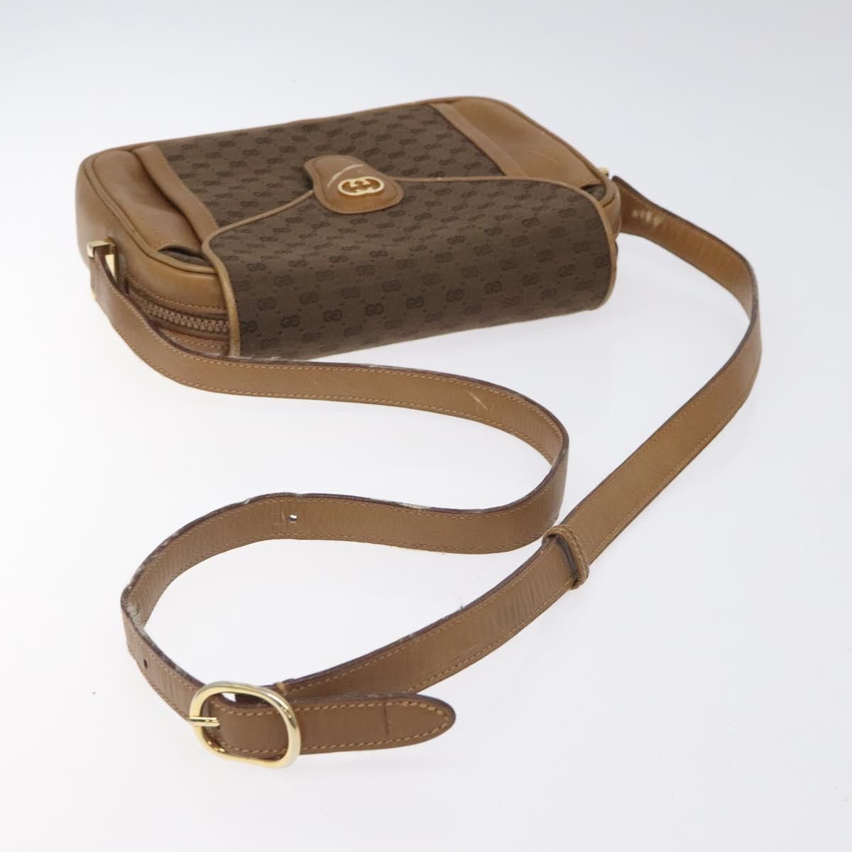Gucci GUCCI Micro GG Canvas Shoulder Bag Brown Gold Size ONE SIZE - 7 Thumbnail