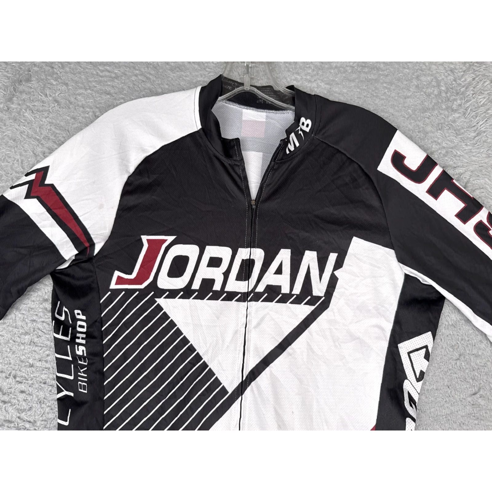 Jordan Brand Jordan Cycling Jersey Mens Medium Black White Full Zip Short Sleeve Salty Cycles Size US M / EU 48-50 / 2 - 4 Thumbnail