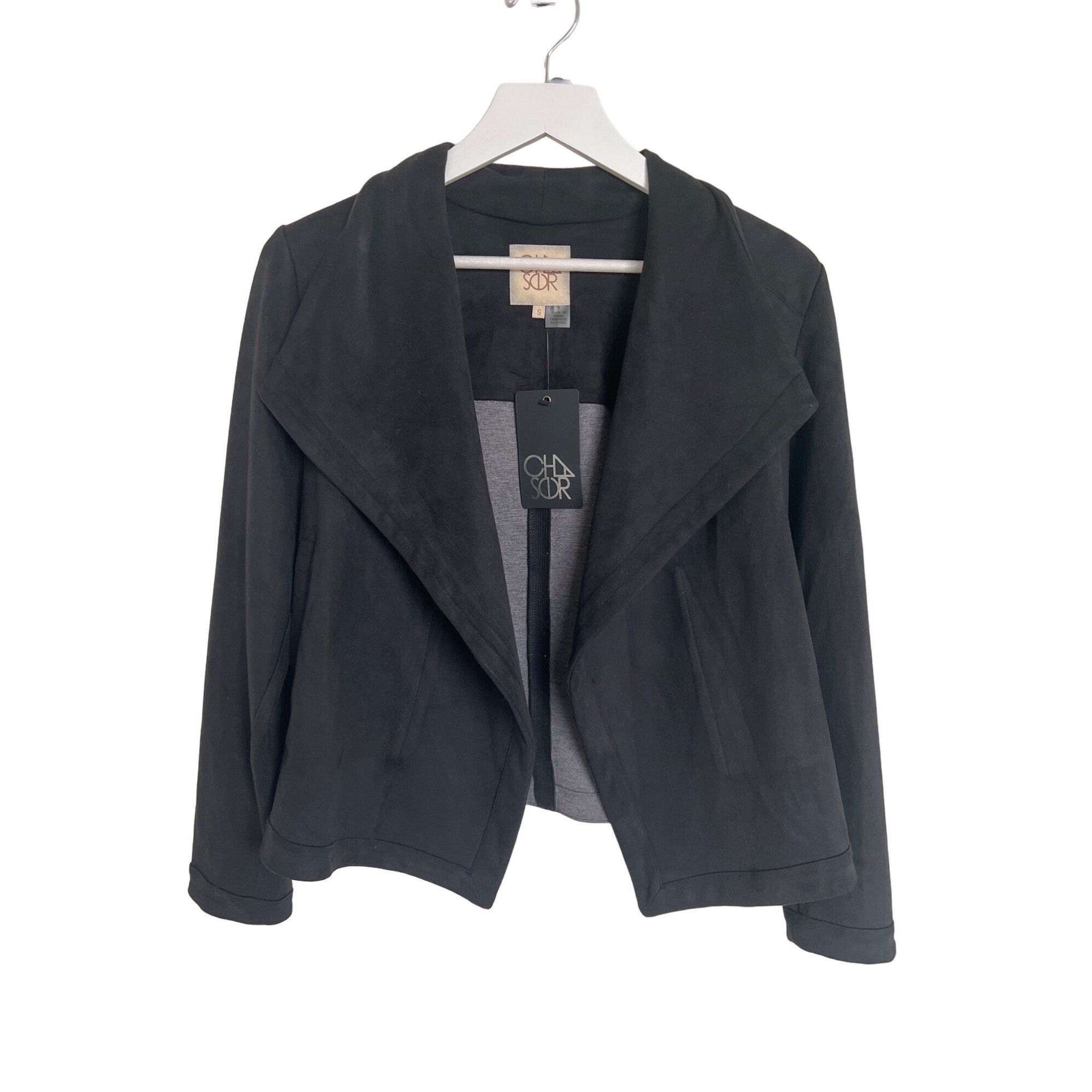 Chaser Brand Chaser Black Drape Front Jacket Size S / US 4 / IT 40 - 2 Thumbnail
