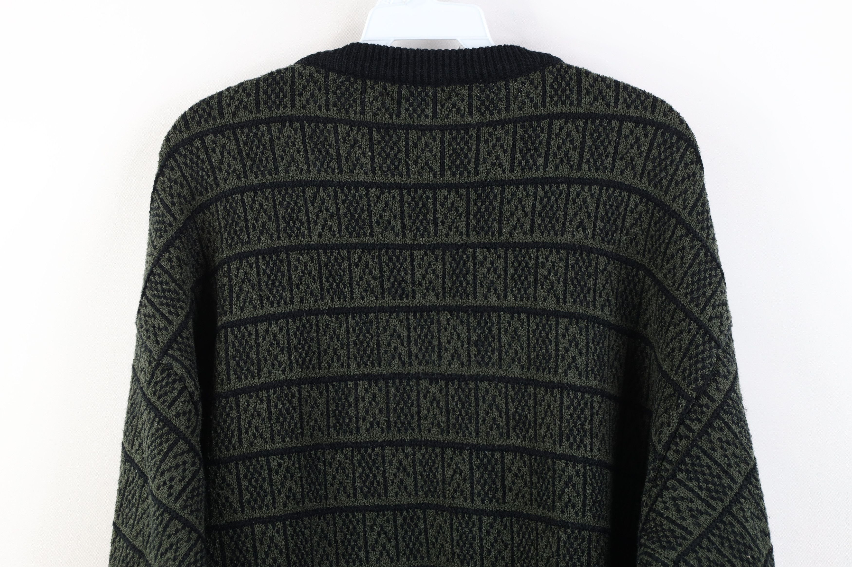 Vintage Vintage 90s Streetwear Checkered Knit Crewneck Sweater Size US XL / EU 56 / 4 - 11 Thumbnail