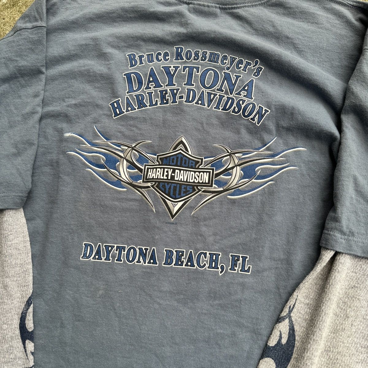 Harley Davidson Harley Faded Metal Flame Longsleeve Thermal Shirt ERD Grunge Size US XXL / EU 58 / 5 - 19 Thumbnail
