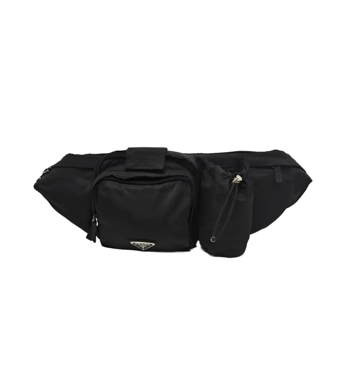 Prada PRADA black nylon logo crossbody bag belt bag/ chest silver hardware Size ONE SIZE - 1 Thumbnail