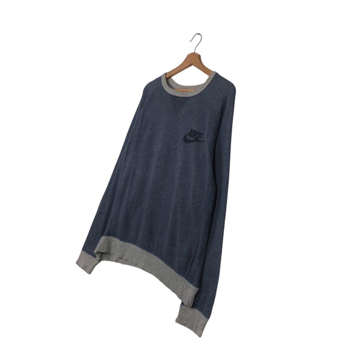 Nike 📌Vintage Nike Big Swoosh Sweatshirt Rich Blue Pull Over Size US L / EU 52-54 / 3 - 3 Thumbnail