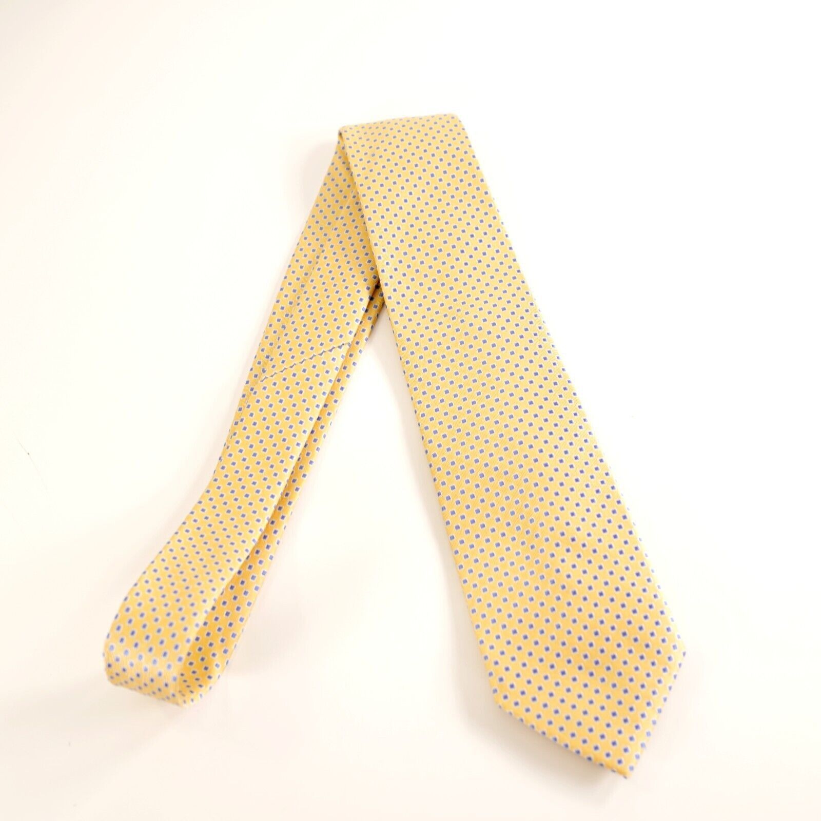 Chaps Chaps Yellow Blue Geometric Woven Silk Tie Size ONE SIZE - 8 Thumbnail