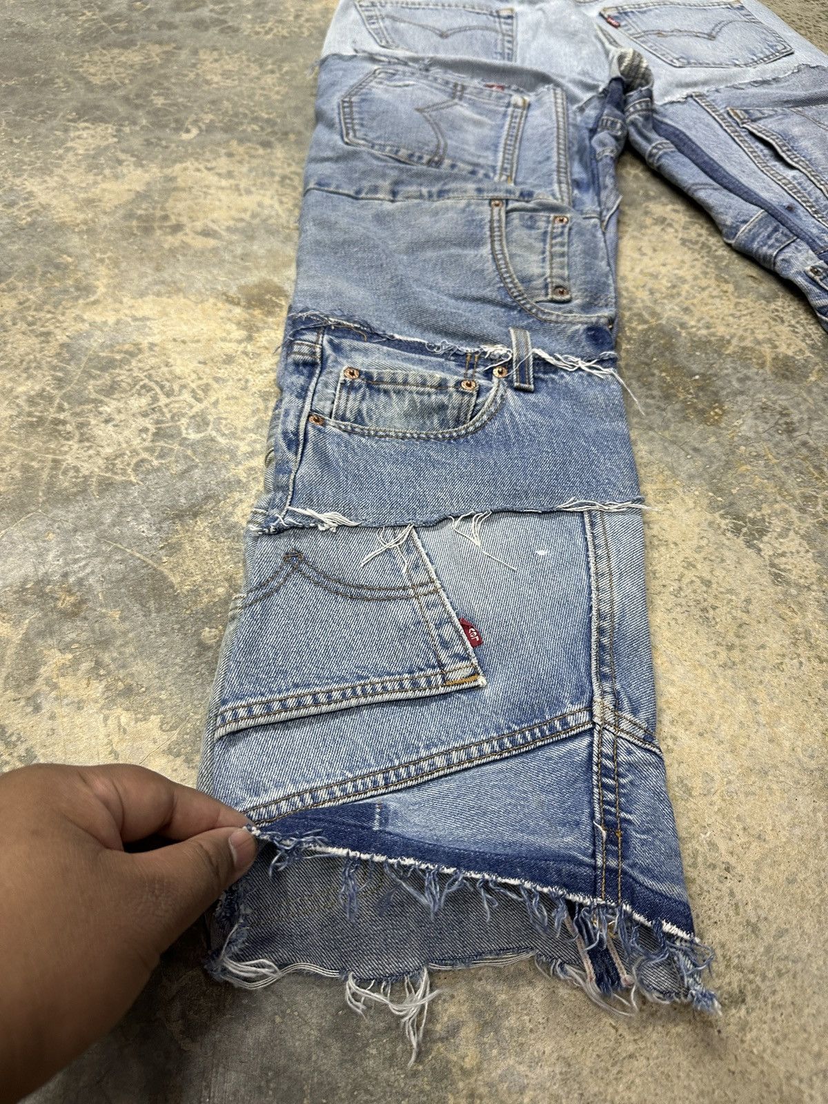 Levi's × Vintage Rare🔥Vintage Levi’s Patchwork Custom 90’s Jeans Size US 33 - 20 Thumbnail