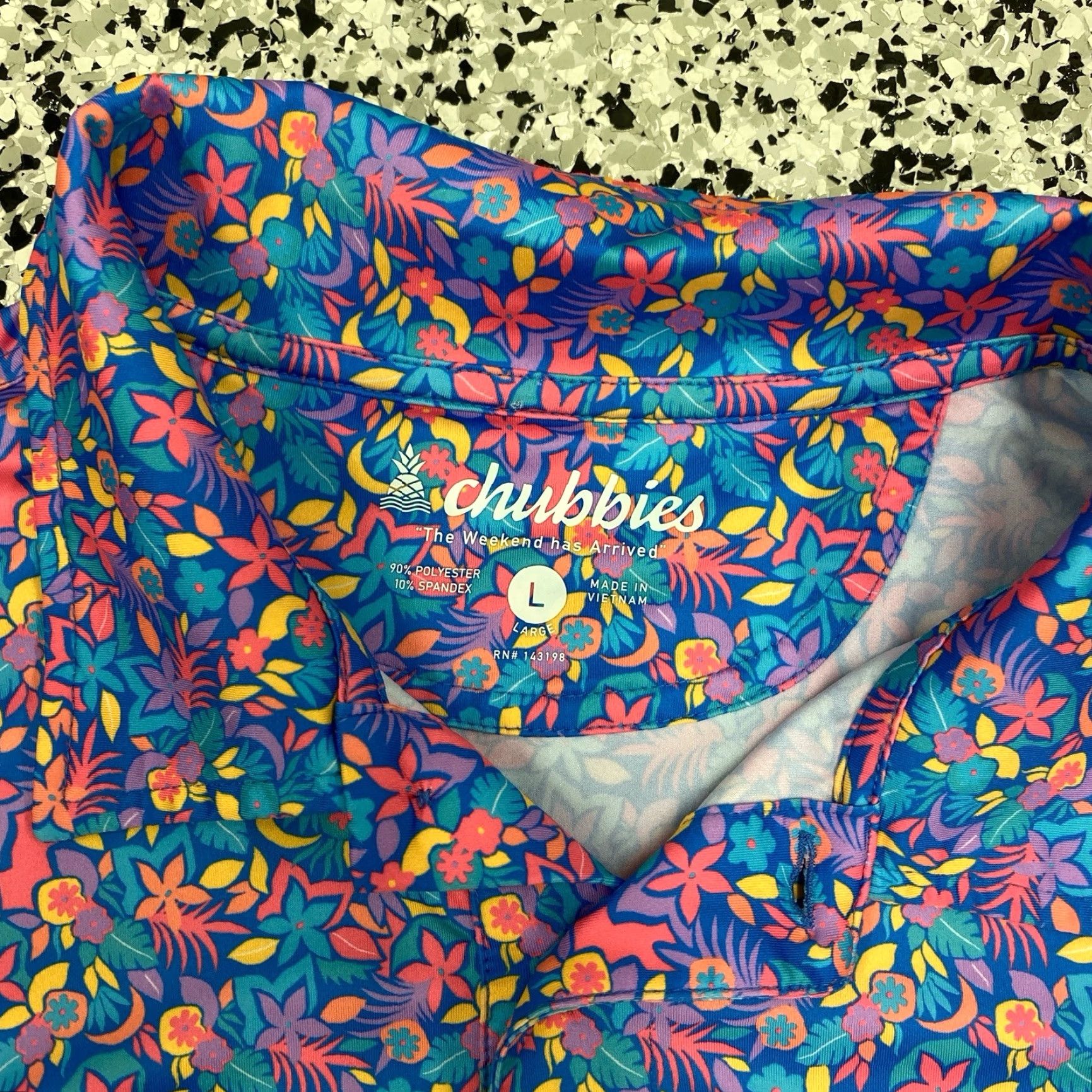 Chubbies Chubbies Shirt Polo Short Sleeve Performance Golf Floral All Over Men L Multicolor Size US L / EU 52-54 / 3 - 3 Thumbnail