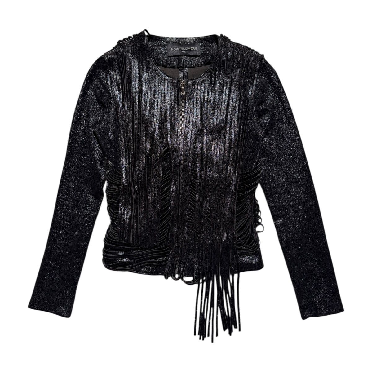 Nour Hammour Fringe tassle leather jacket Size US XS / EU 42 / 0 - 1 Thumbnail